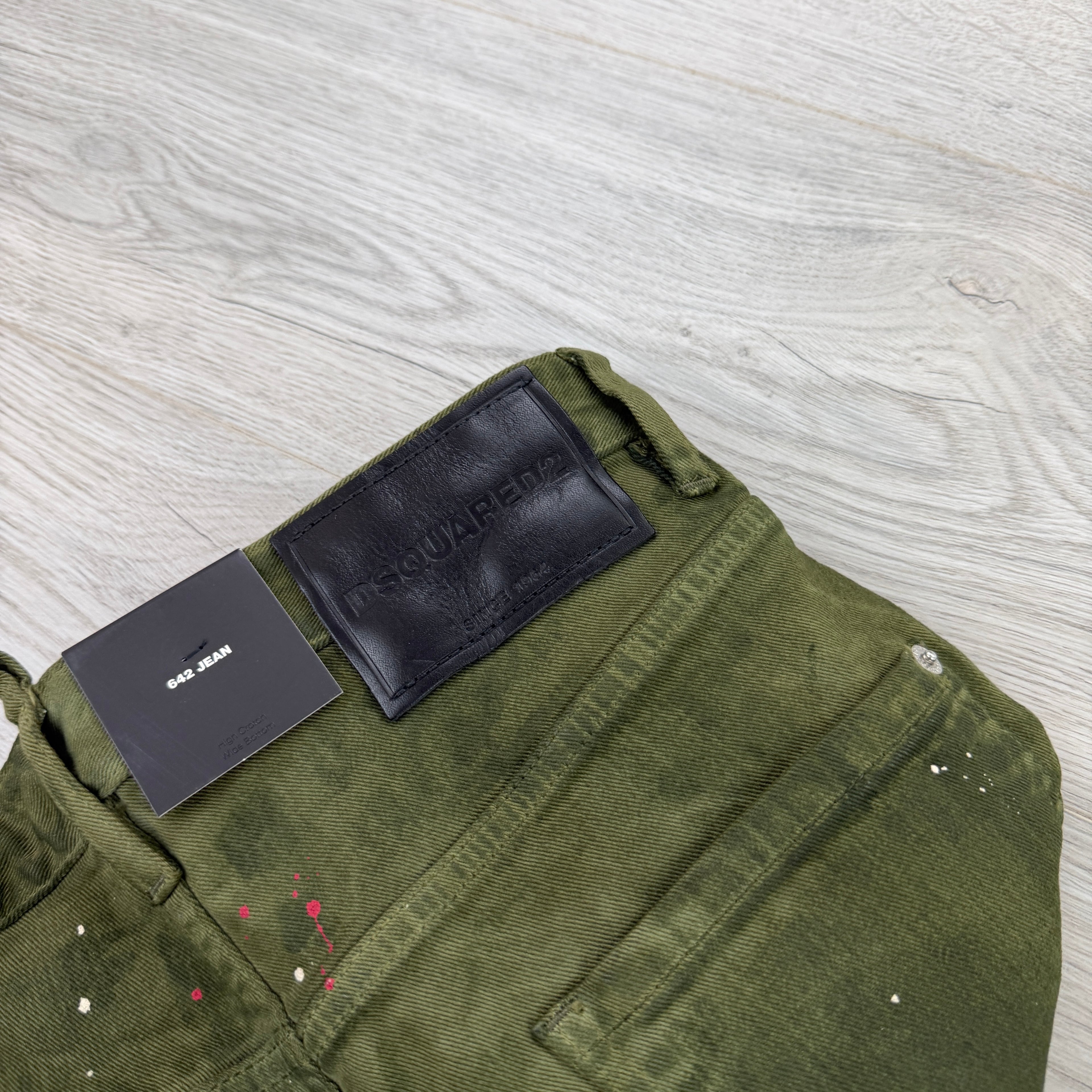 Dsquared2 Men’s Green Distressed Straight Jeans