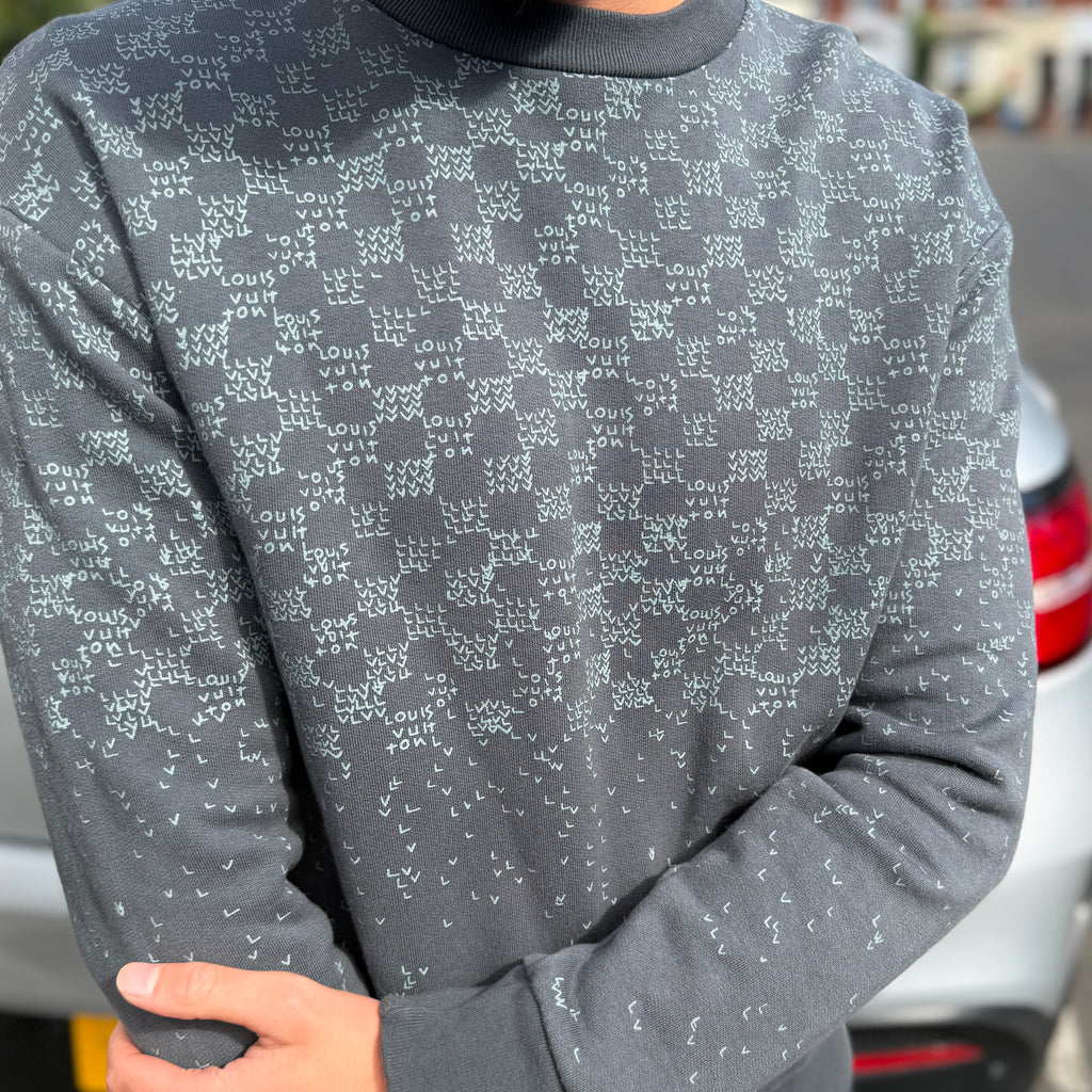 Louis Vuitton Men’s Grey Crewneck Danmier Jumper - Large