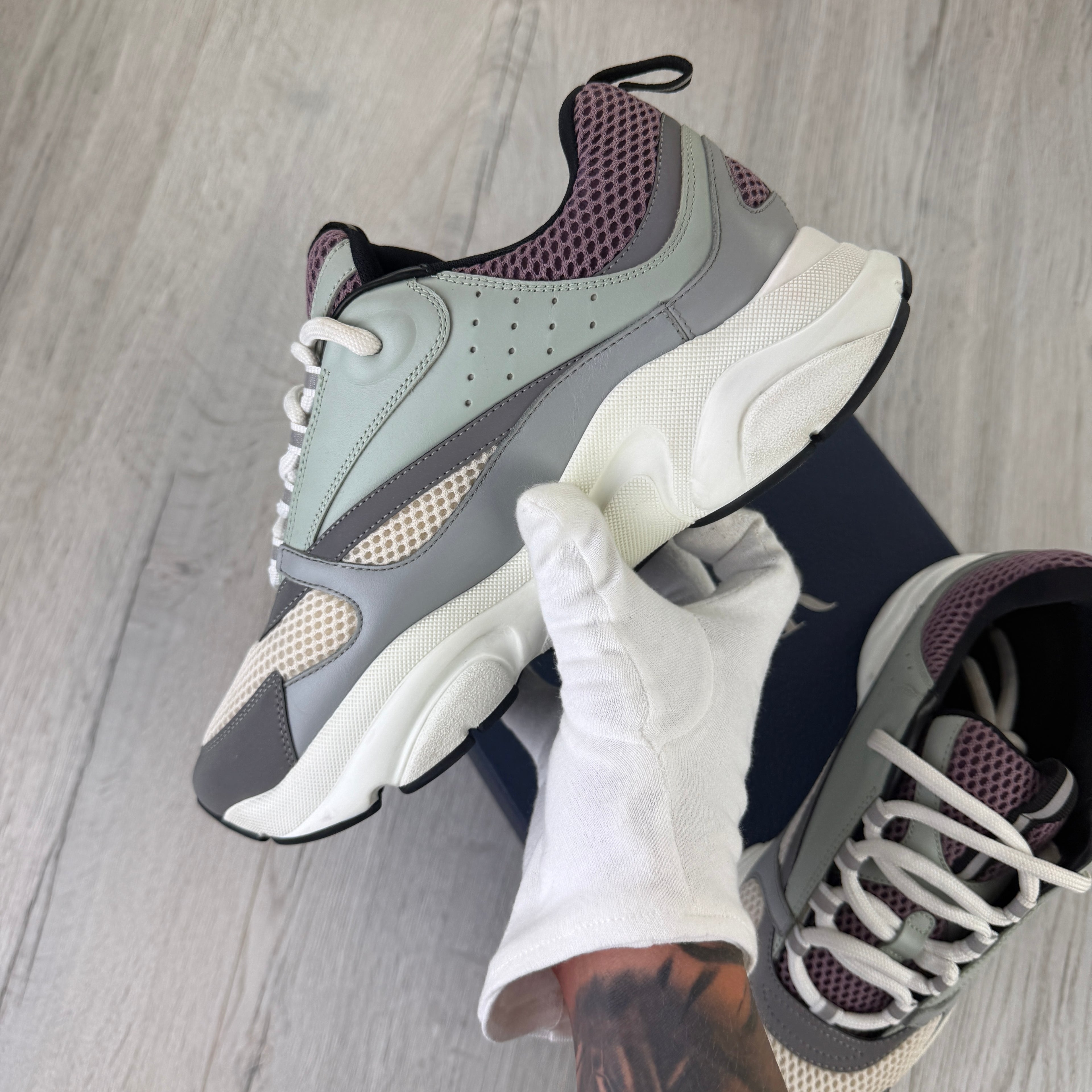 Dior B22 Men’s Lavender & Grey Trainers - 43 (Fit Uk 8.5)