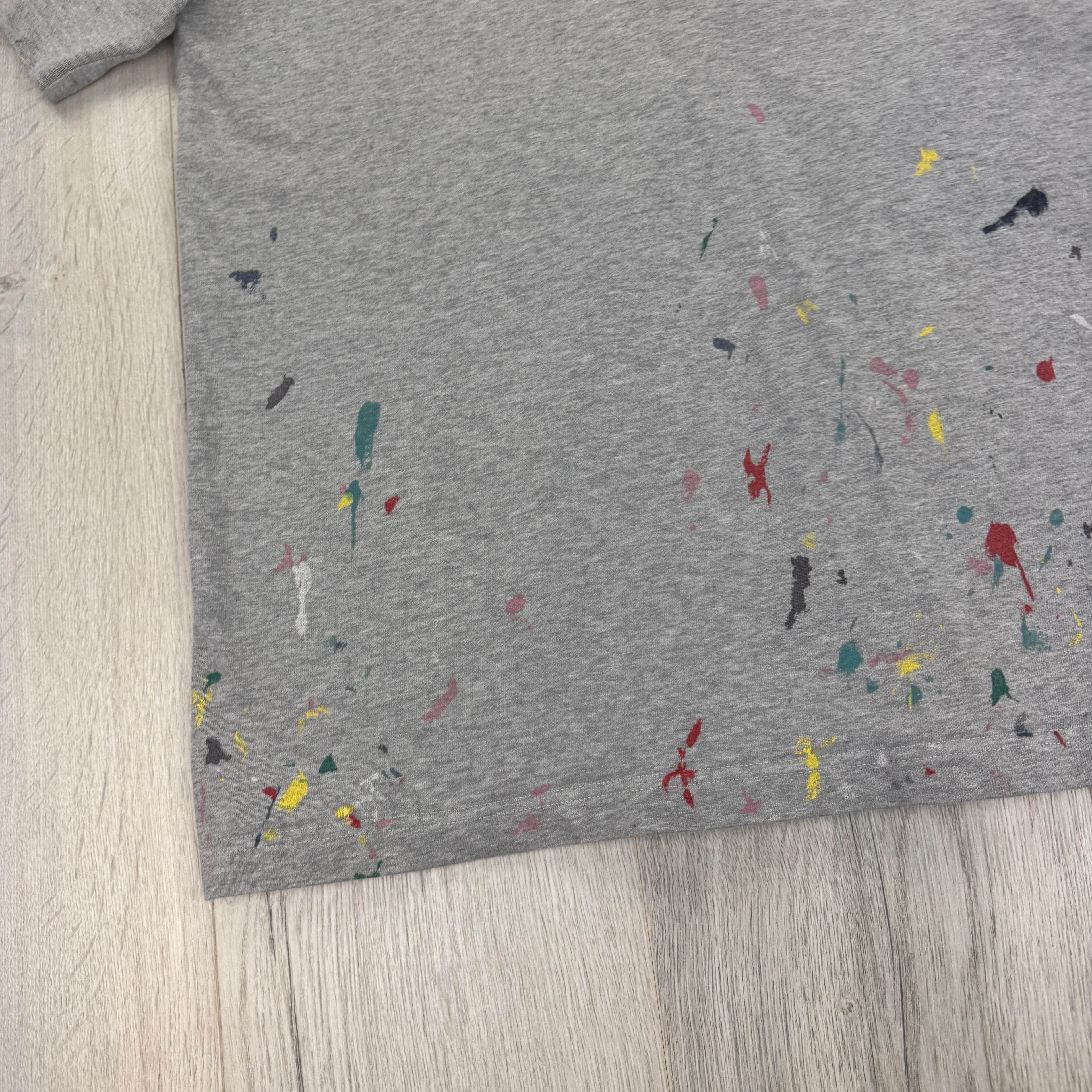 Dior Men’s Grey Paint Splattered T Shirt - Large