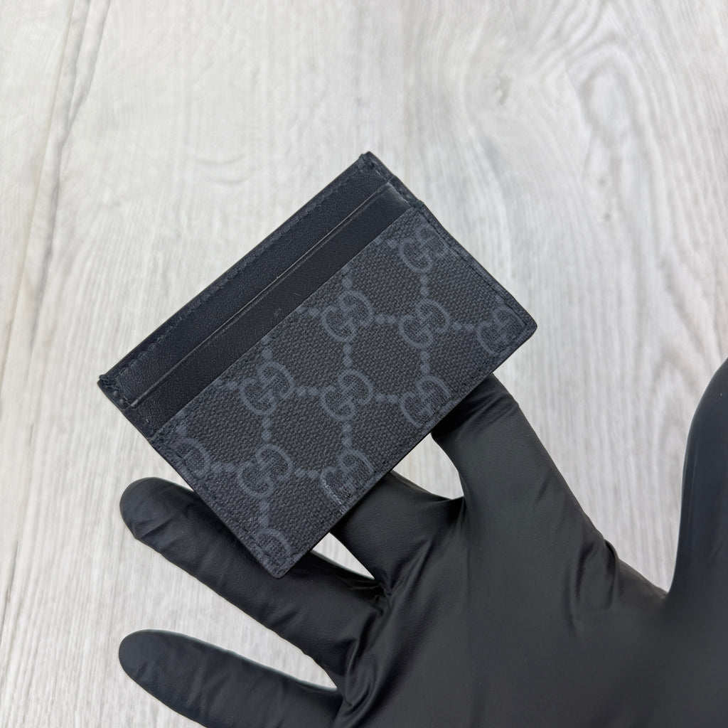 Gucci GG Interlocking Black Canvas Card Holder