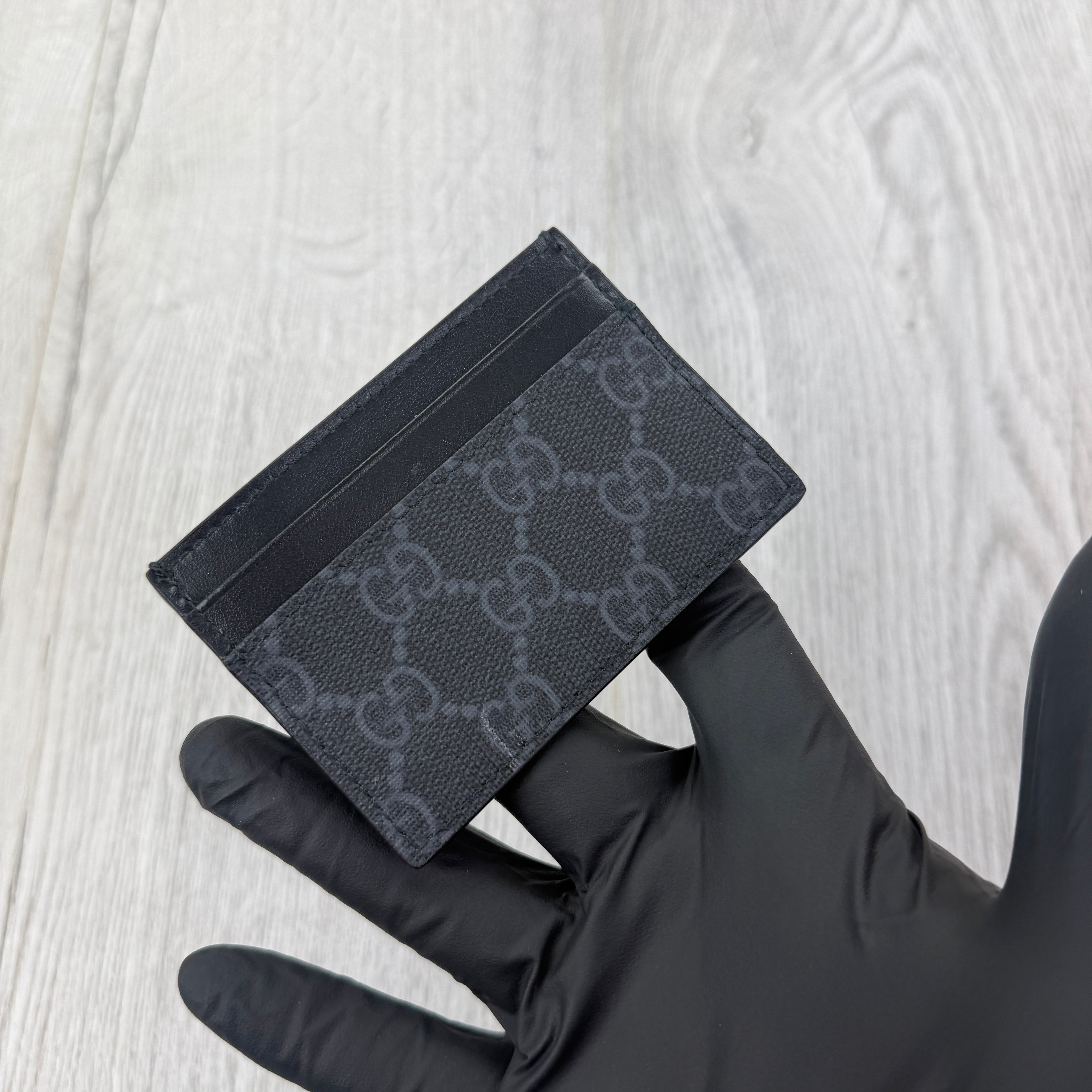 Gucci GG Interlocking Black Canvas Card Holder