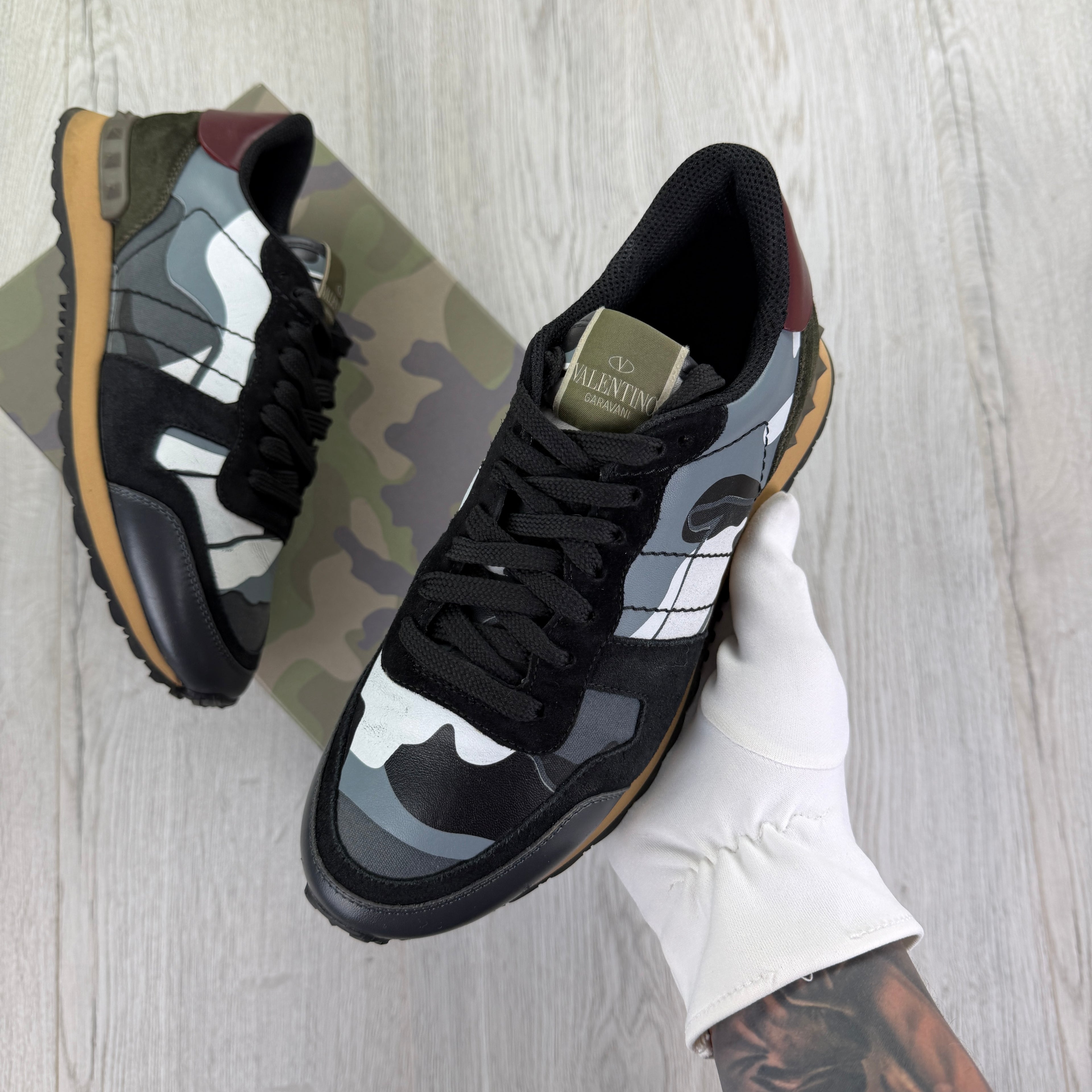 Valentino Men’s Camo Rockrunner Trainers - Uk 6.5