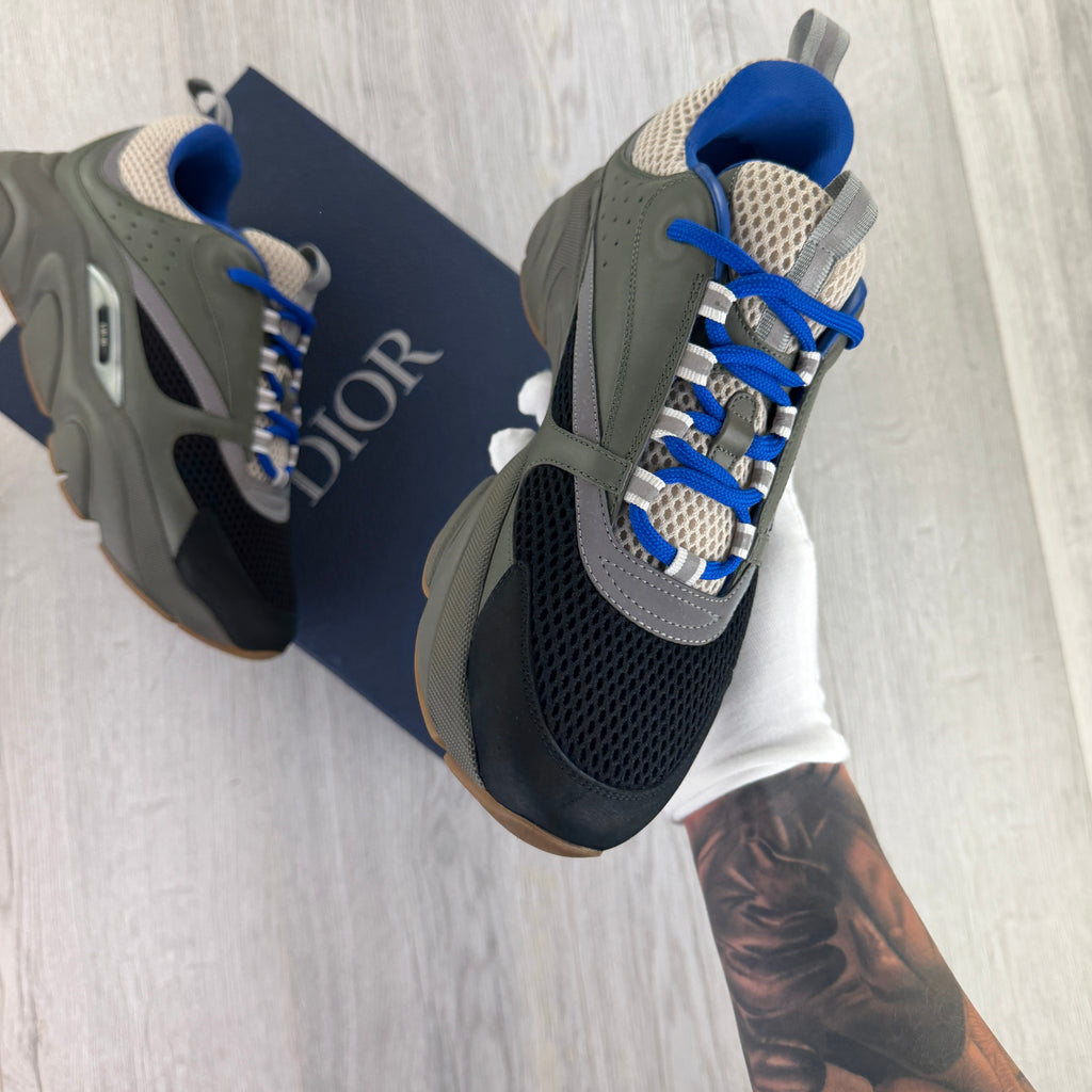 Dior B22 Men’s Khaki Green & Blue Trainers - 43 (Fit Uk 8.5)