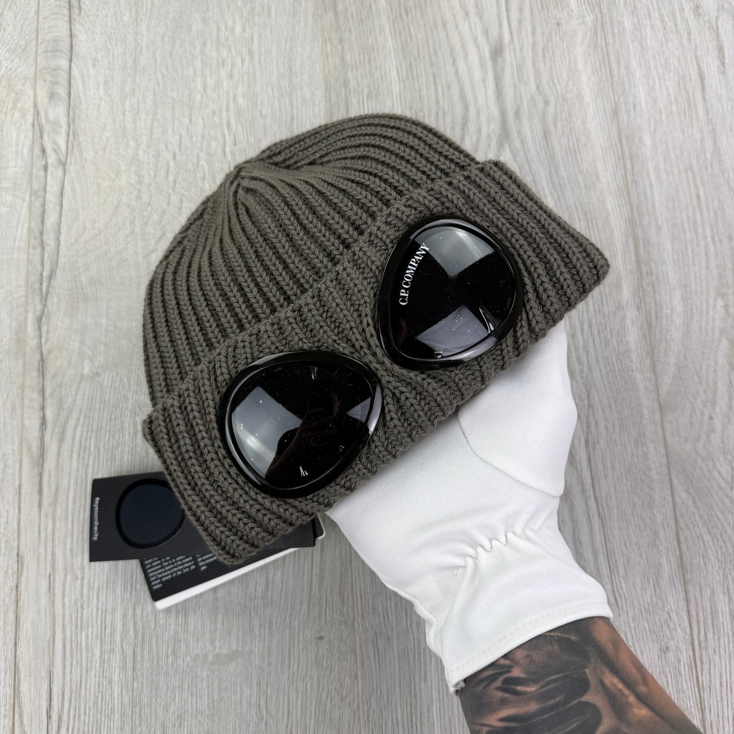 CP Company Men’s Grey Goggle Beanie