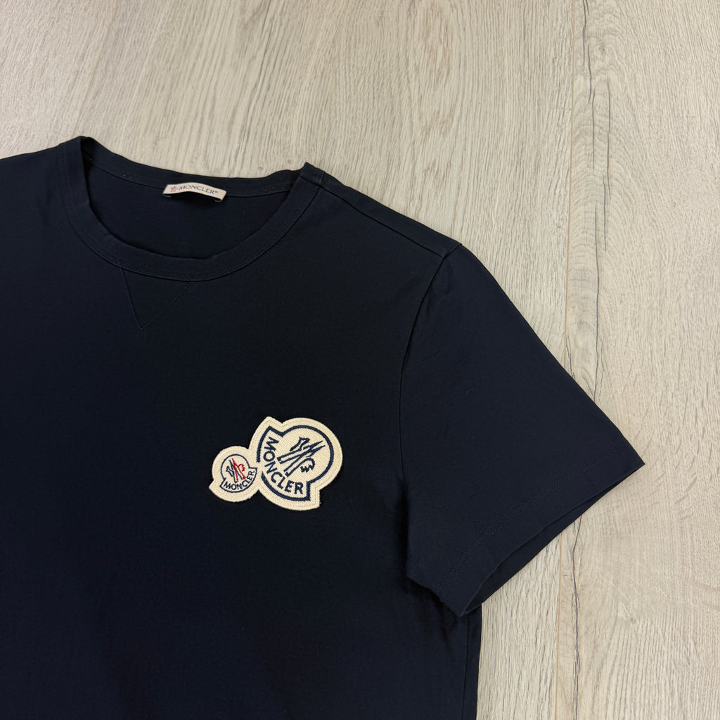 Moncler Men’s Double Logo Navy T-shirt