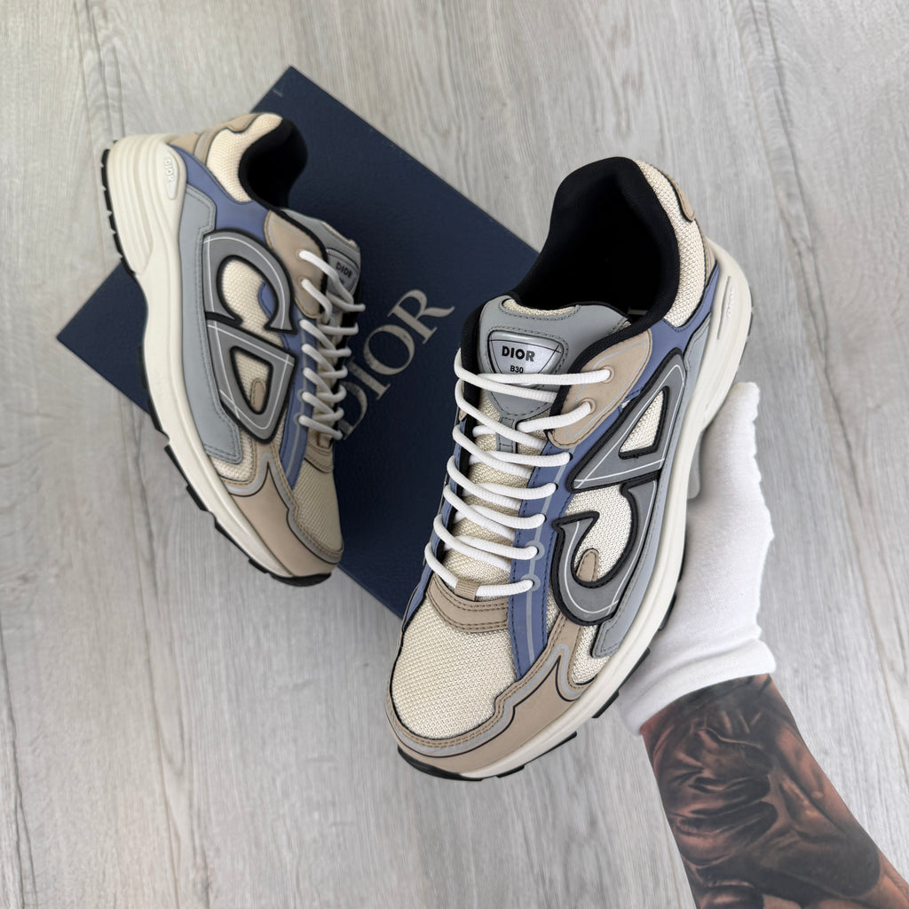 Dior B30 Men’s Beige & Blue Trainers - 44 (Uk 10)