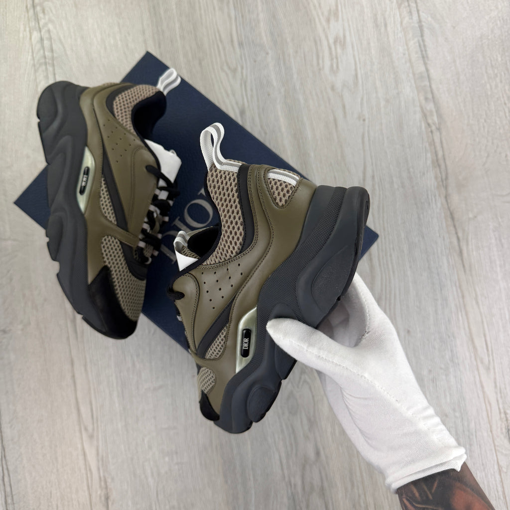 Dior B22 Men’s Khaki Grey Runners - 42.5 (Fit Uk 8)