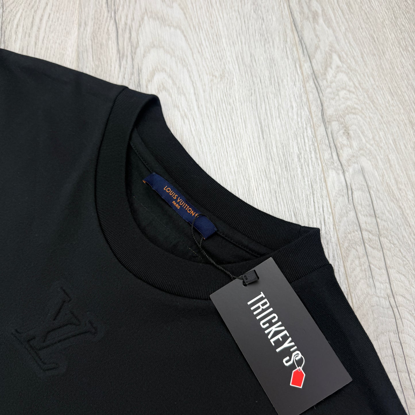 Louis Vuitton Men’s Black Embossed Logo T-shirt - Small