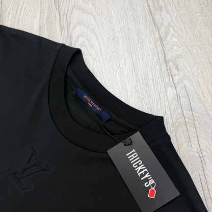 Louis Vuitton Men’s Black Embossed Logo T-shirt - Small