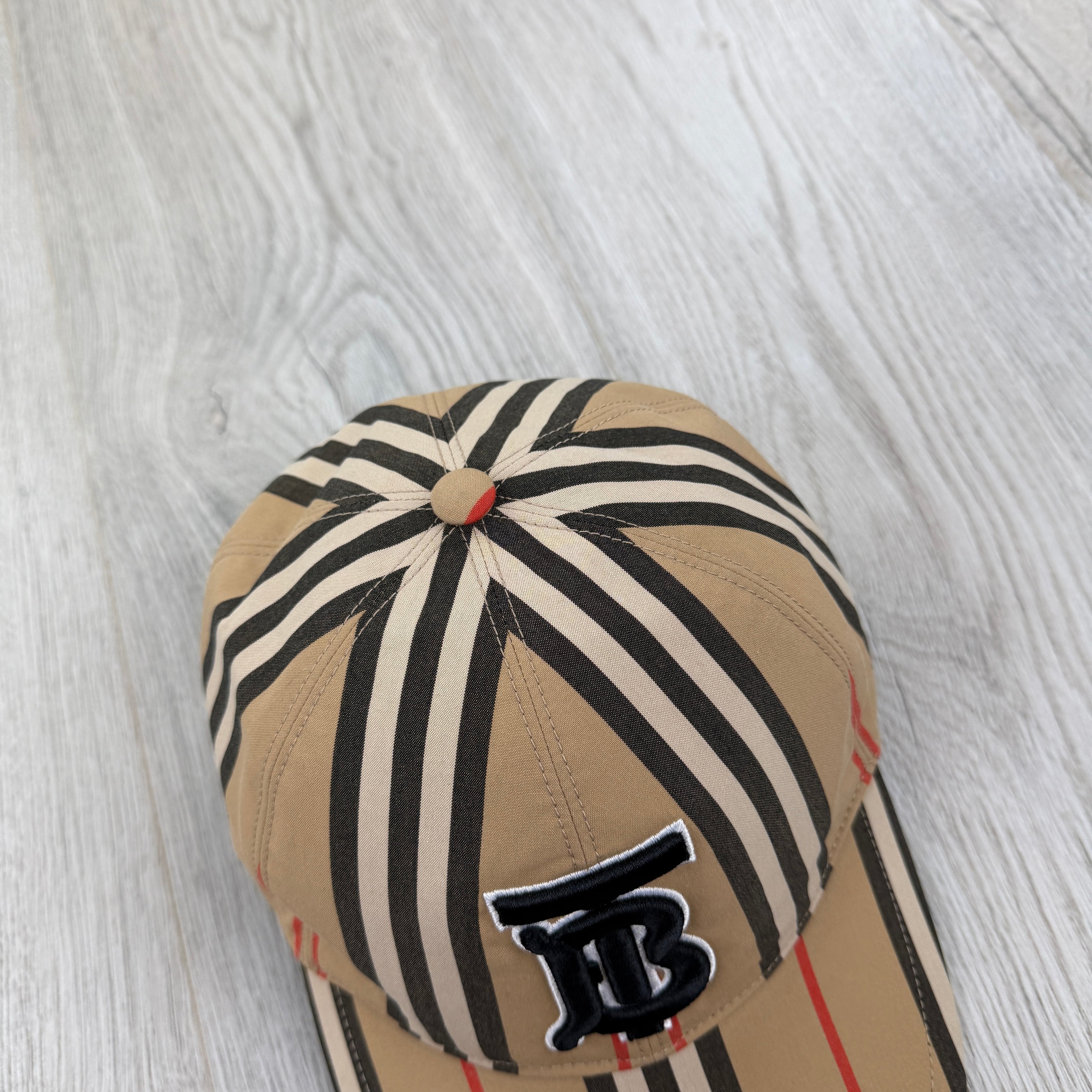 Burberry Men’s Beige BT Logo Baseball Cap - Large