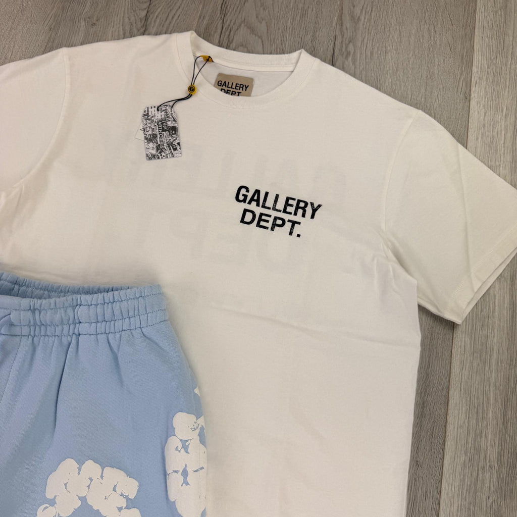 Gallery Dept Men’s White T-shirt & Denim Tears Shorts Set