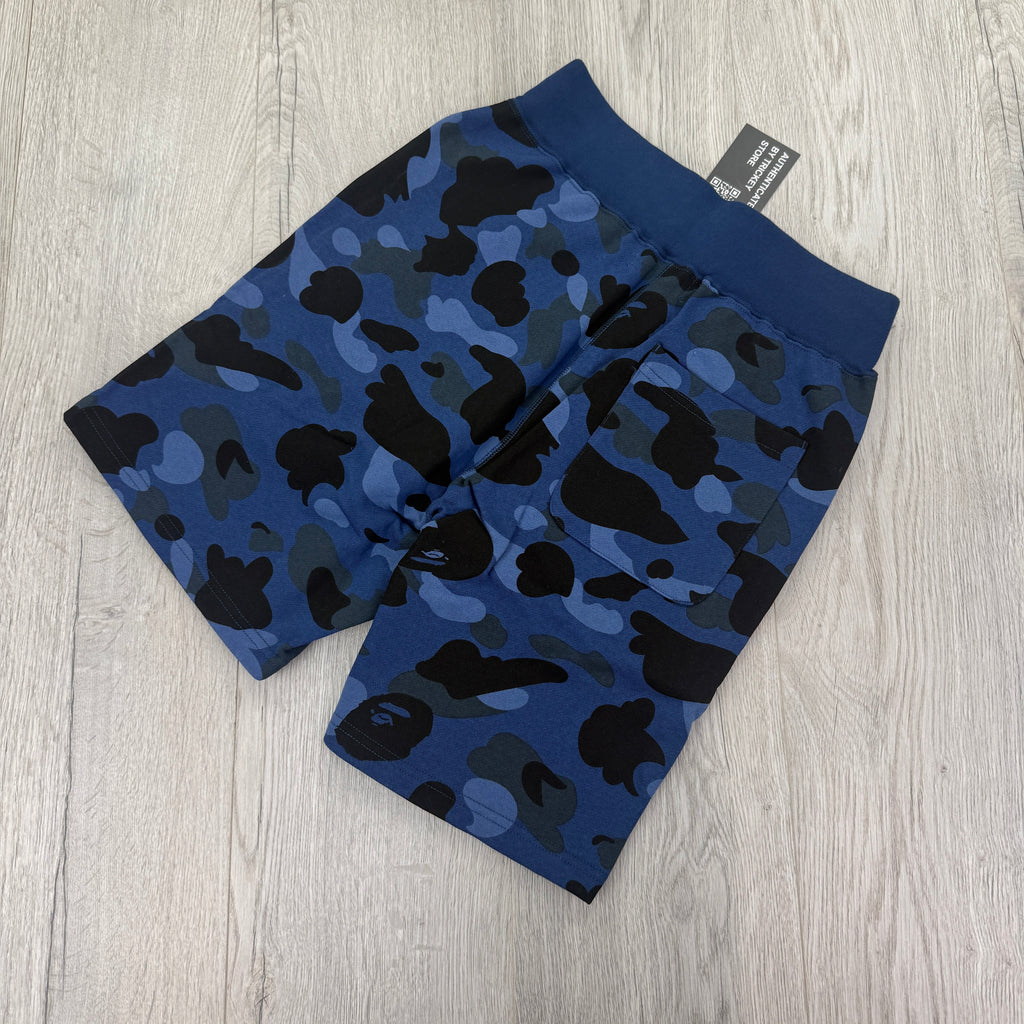Bape Men’s Blue Camo Front Shark Shorts