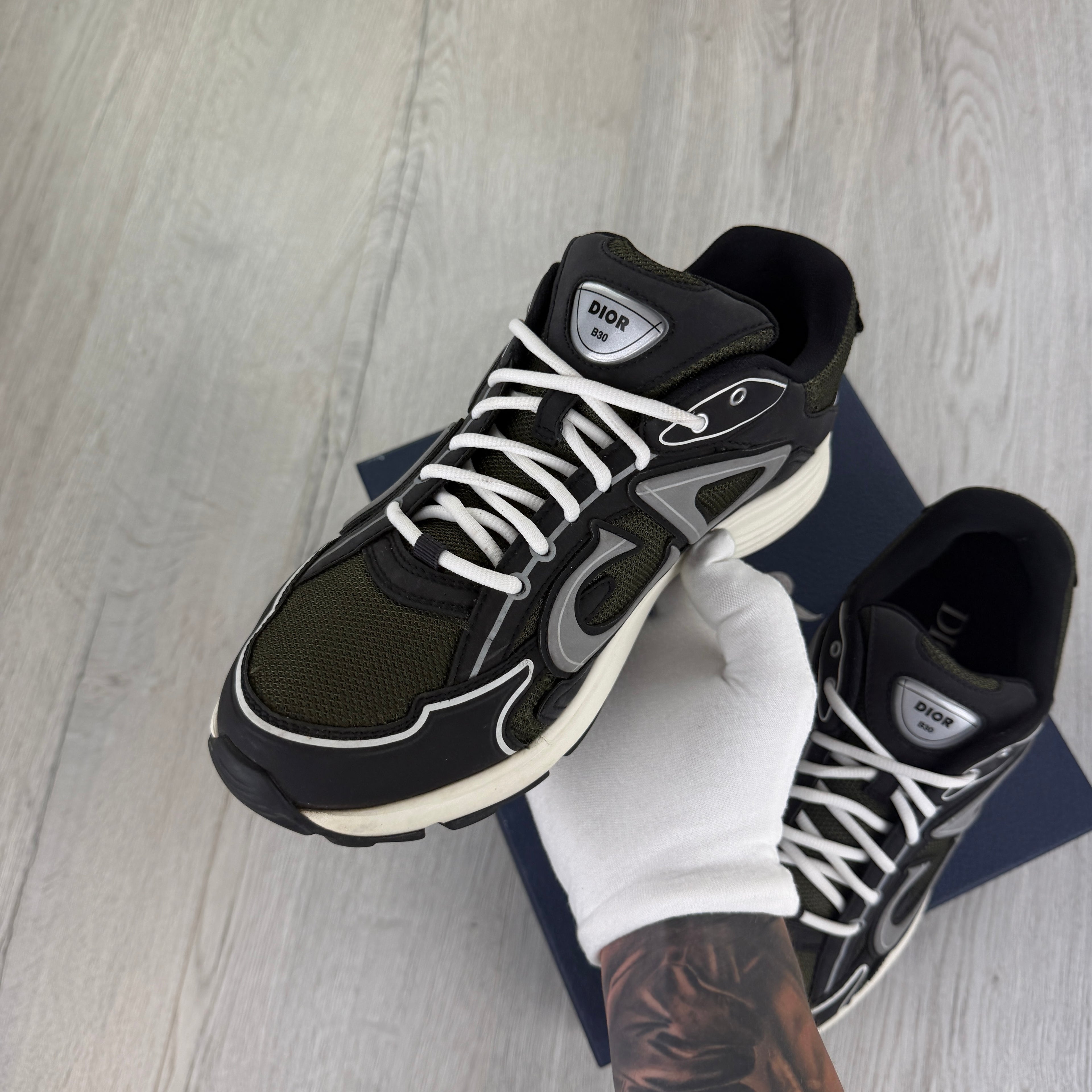 Dior B30 Men’s Khaki CD Mesh Trainers - 45 (Fit Uk 11)