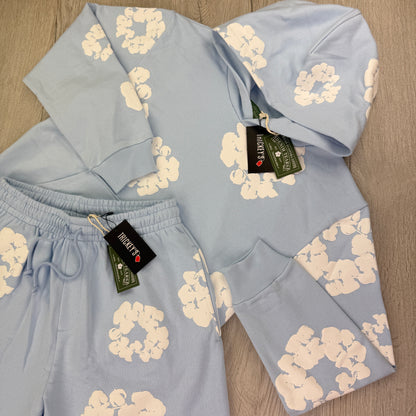 Denim Tears Men’s Baby Blue Shorts & Hoodie Set