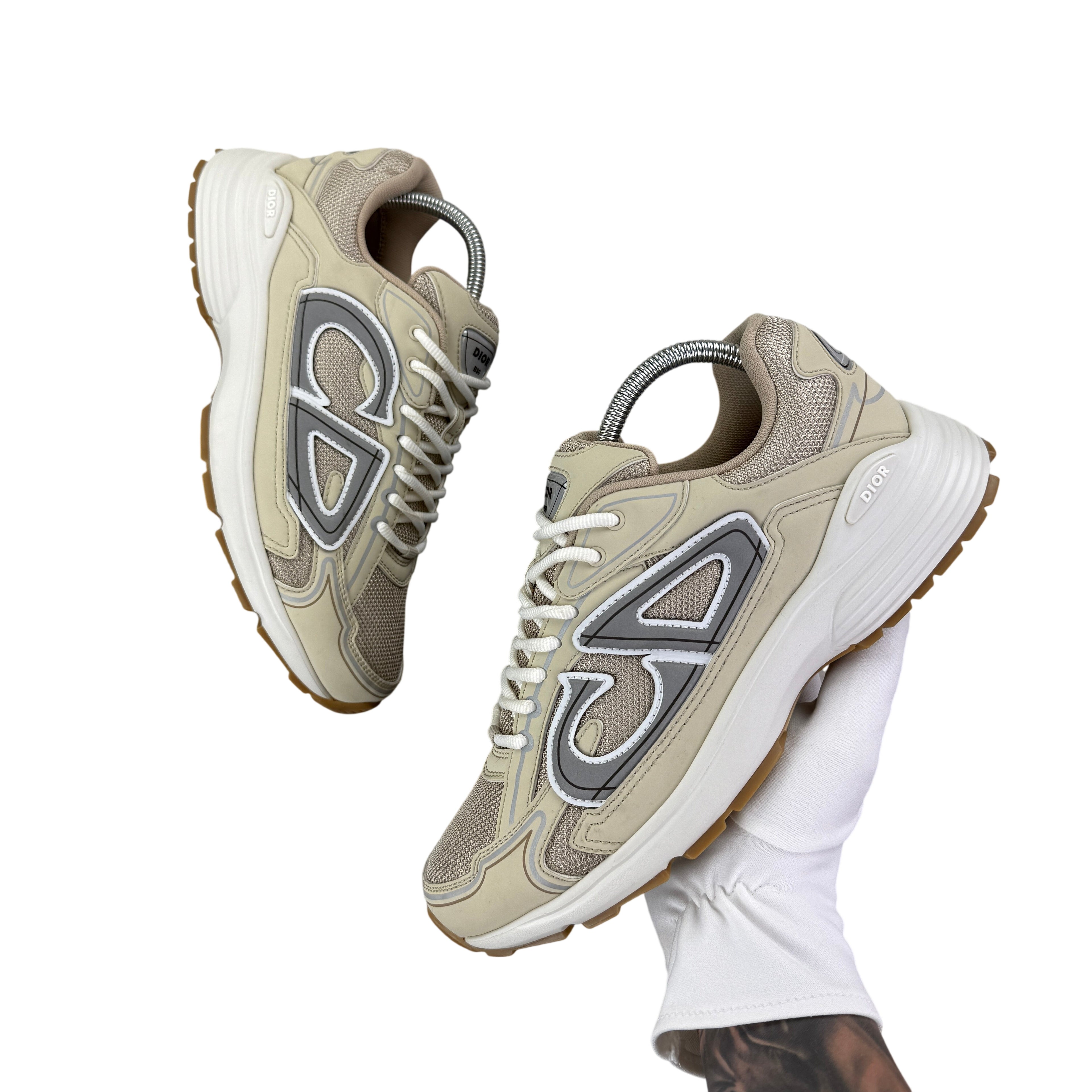 Dior B30 Men’s Cream Mesh and Technical Fabric Trainers - 41 (Fit Uk 7)