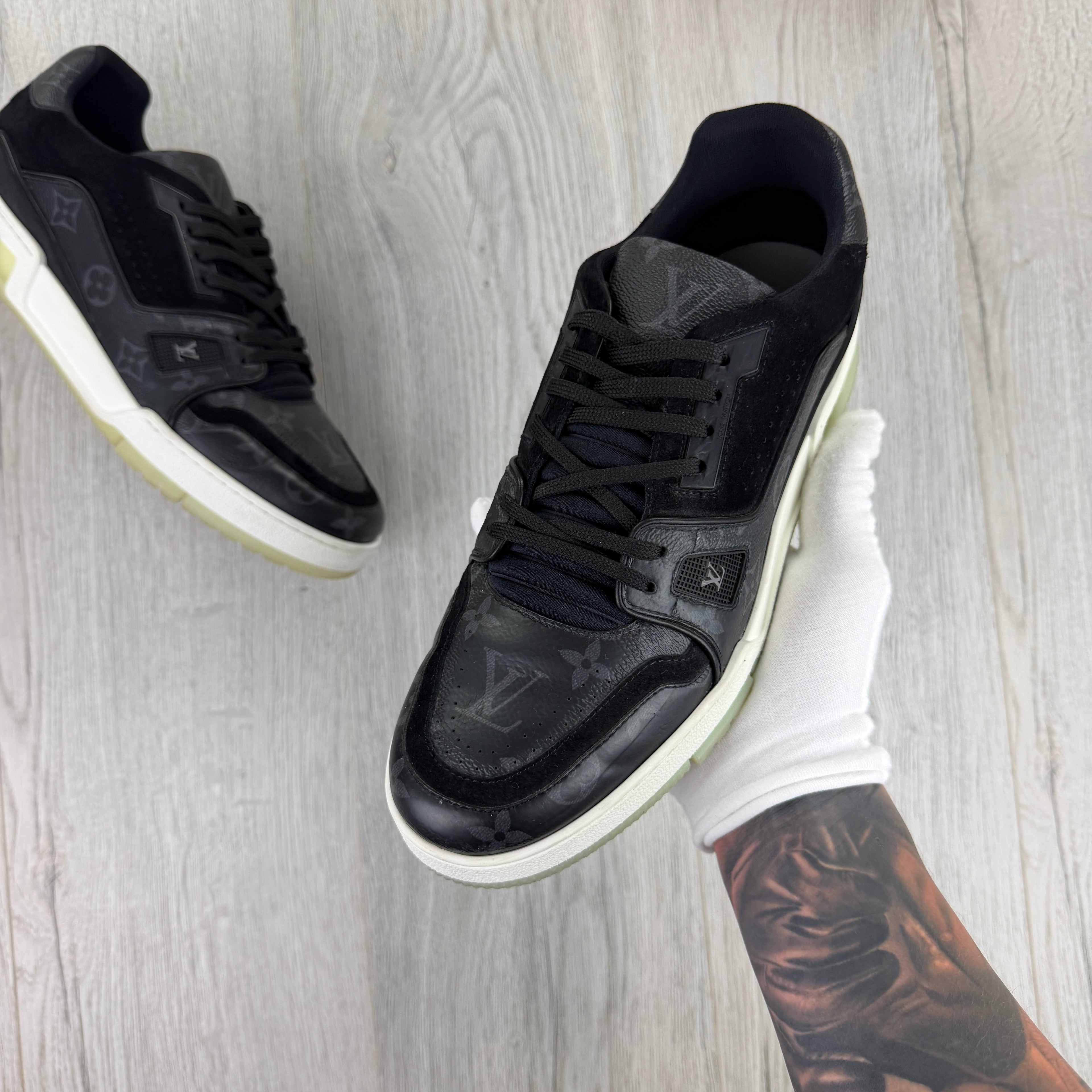 Louis Vuitton Men’s Black Low Trainers - Uk 8 (Fit 9)