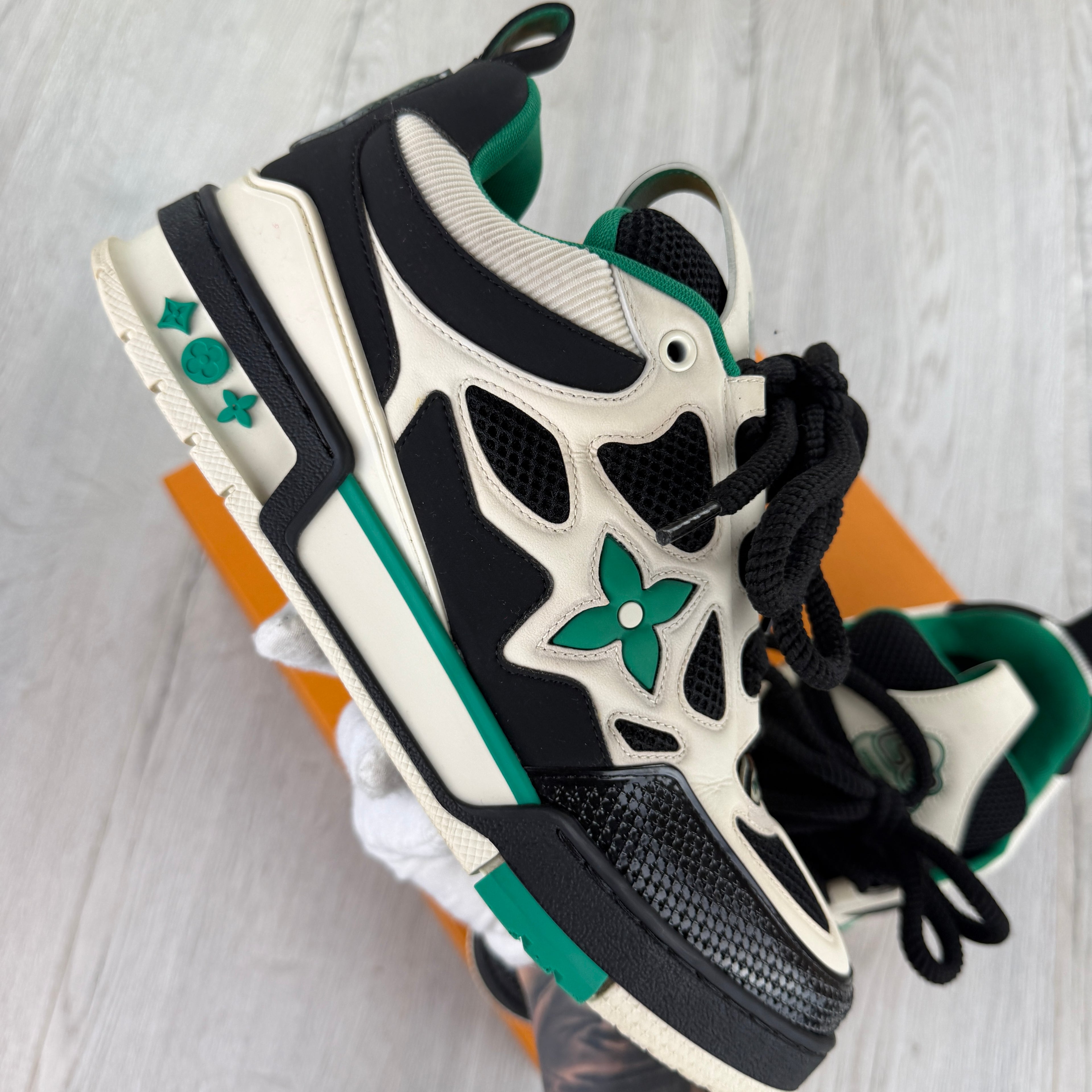 Louis Vuitton Men’s Black & Green Skate Trainers - Uk 7 (Fit Uk 8)