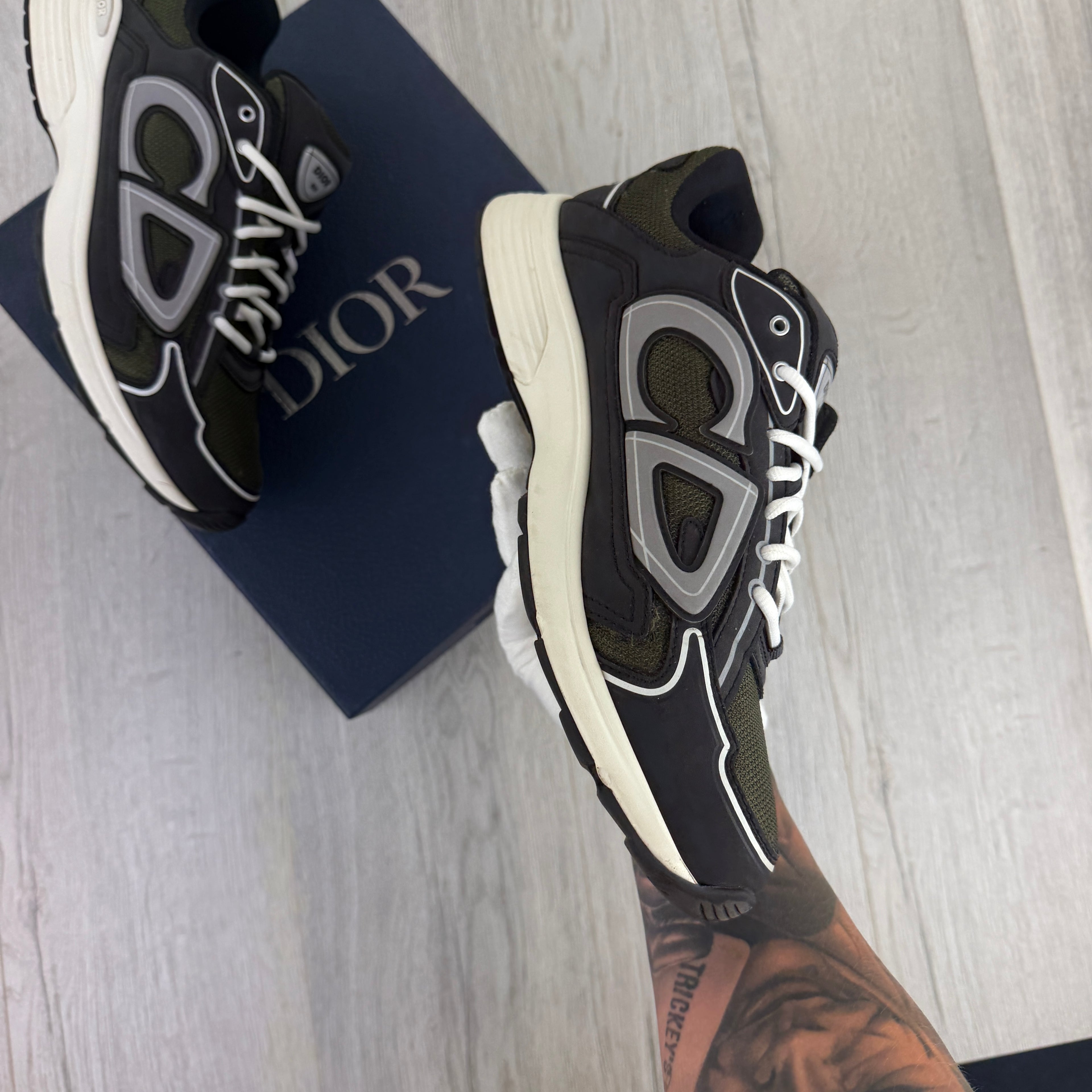 Dior B30 Men’s Khaki CD Mesh Trainers - 45 (Fit Uk 11)