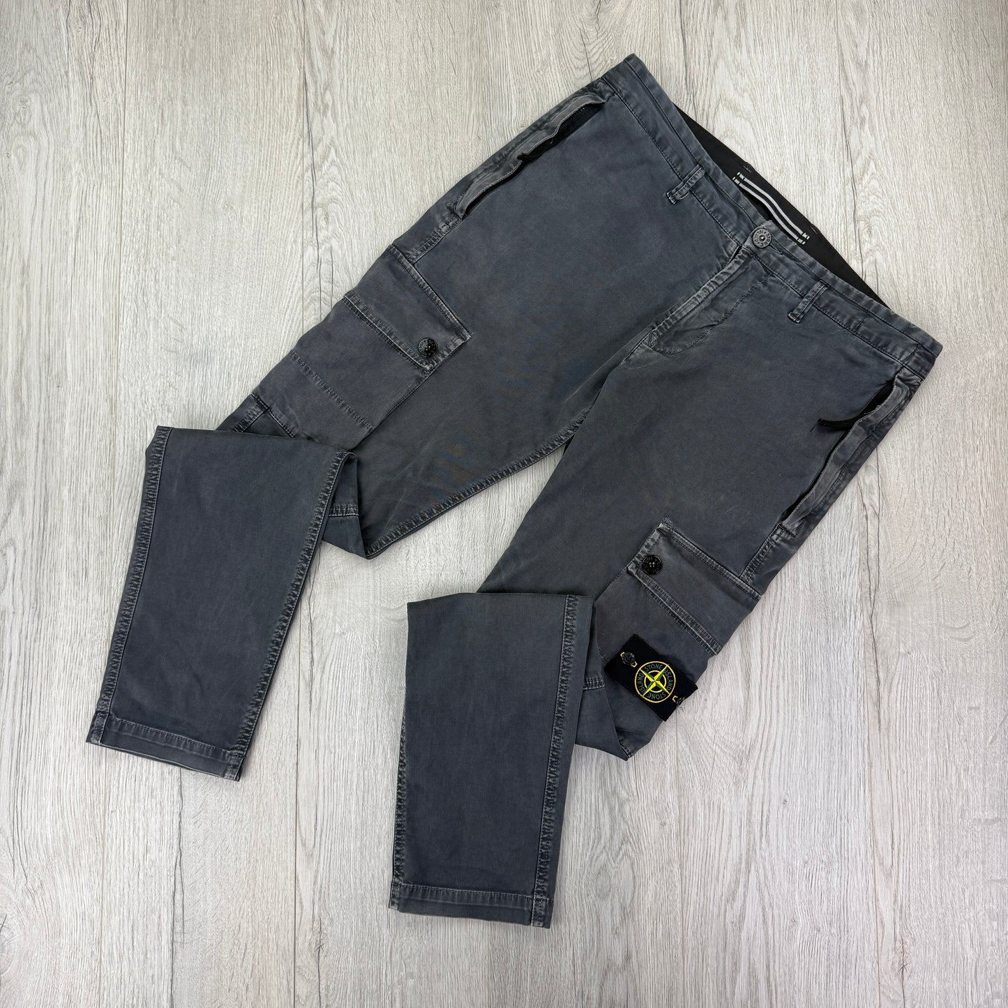 Stone Island Men’s Stonewashed Cargo Bottoms - Uk 33