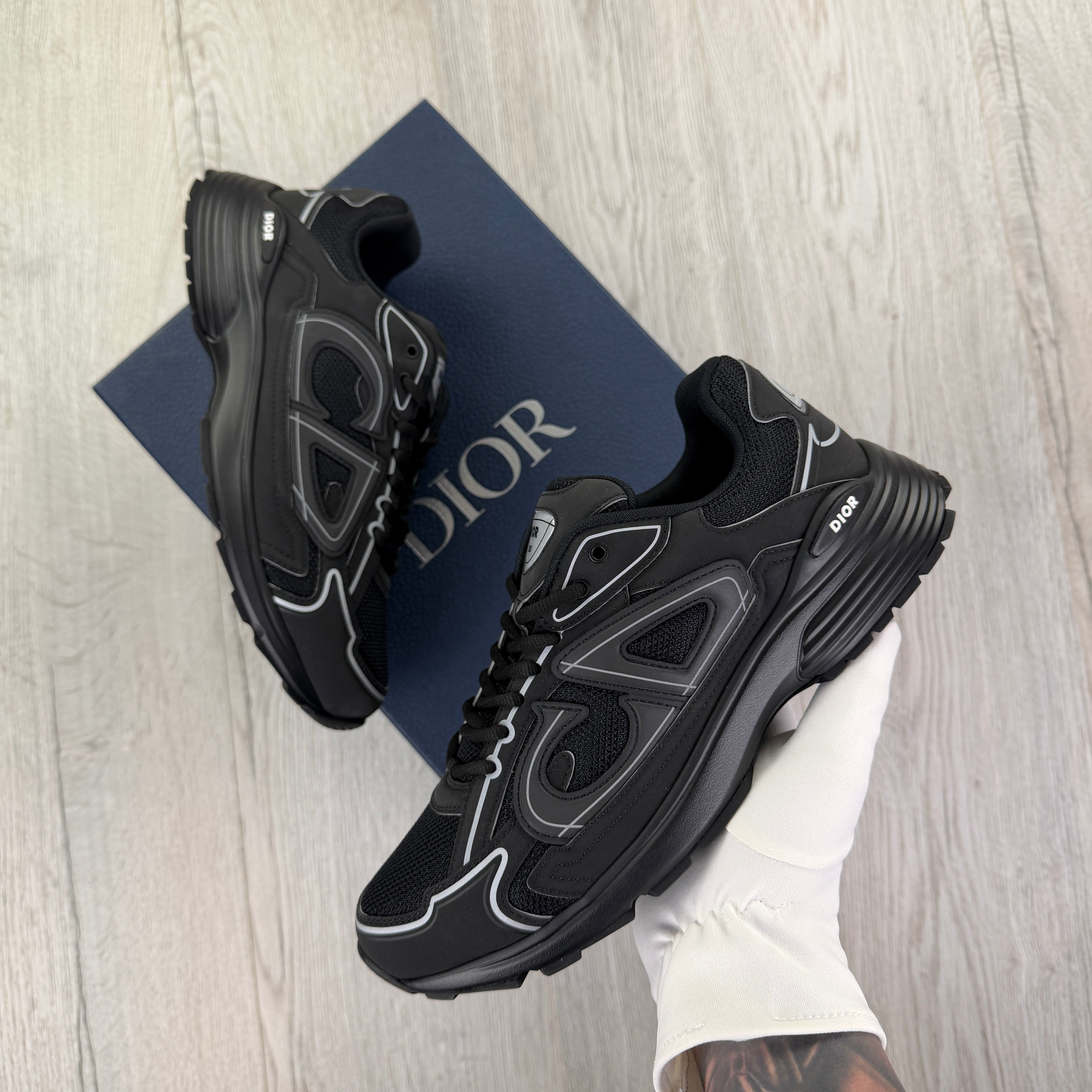 Dior B30 Men’s Triple Black Trainers - 42 (Fit Uk 8)