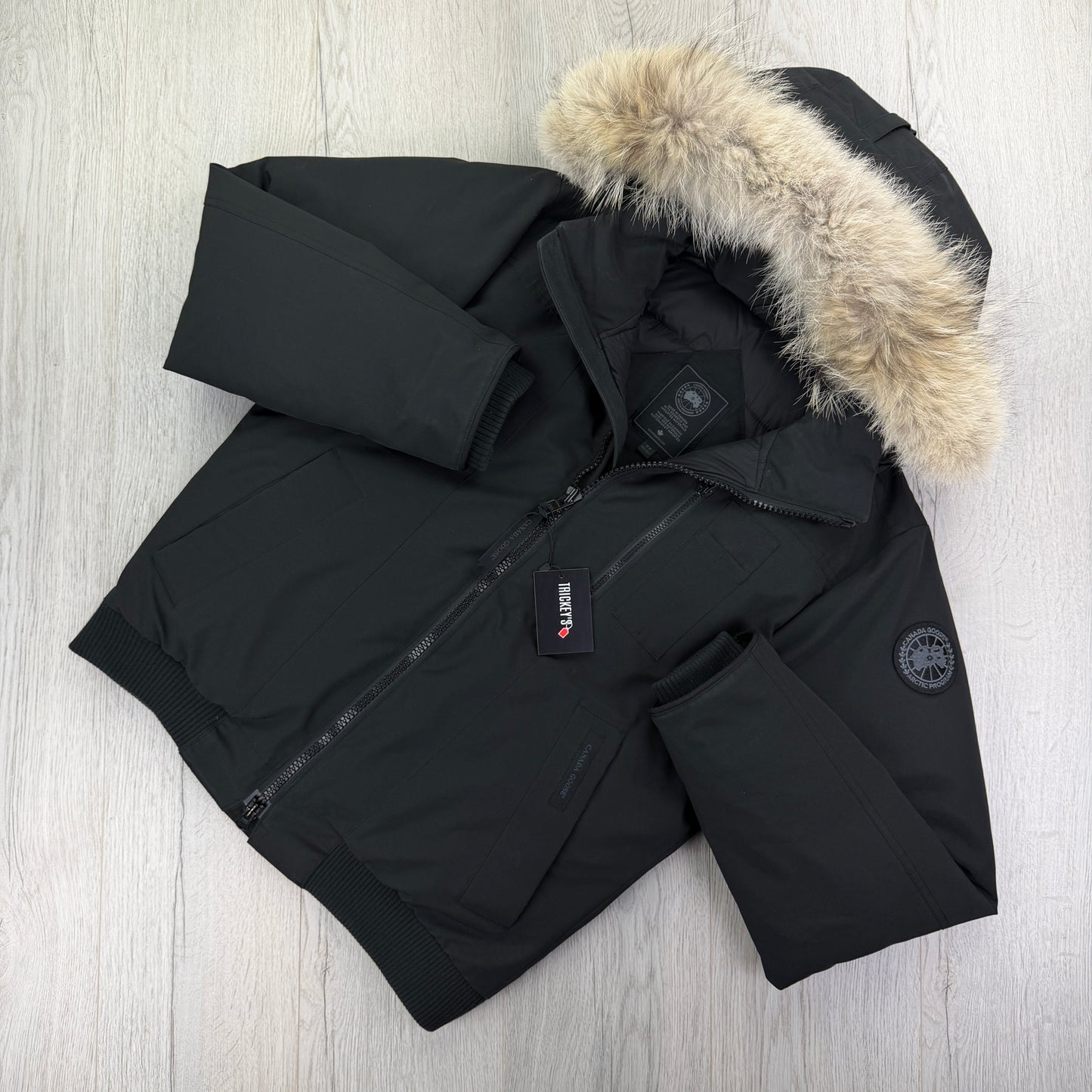 Canada Goose Men’s Black Borden Bomber Jacket Black Badge - Medium