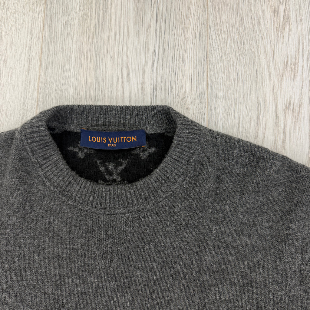 Louis Vuitton Men’s Grey Crewneck Cashmere Jumper - Medium