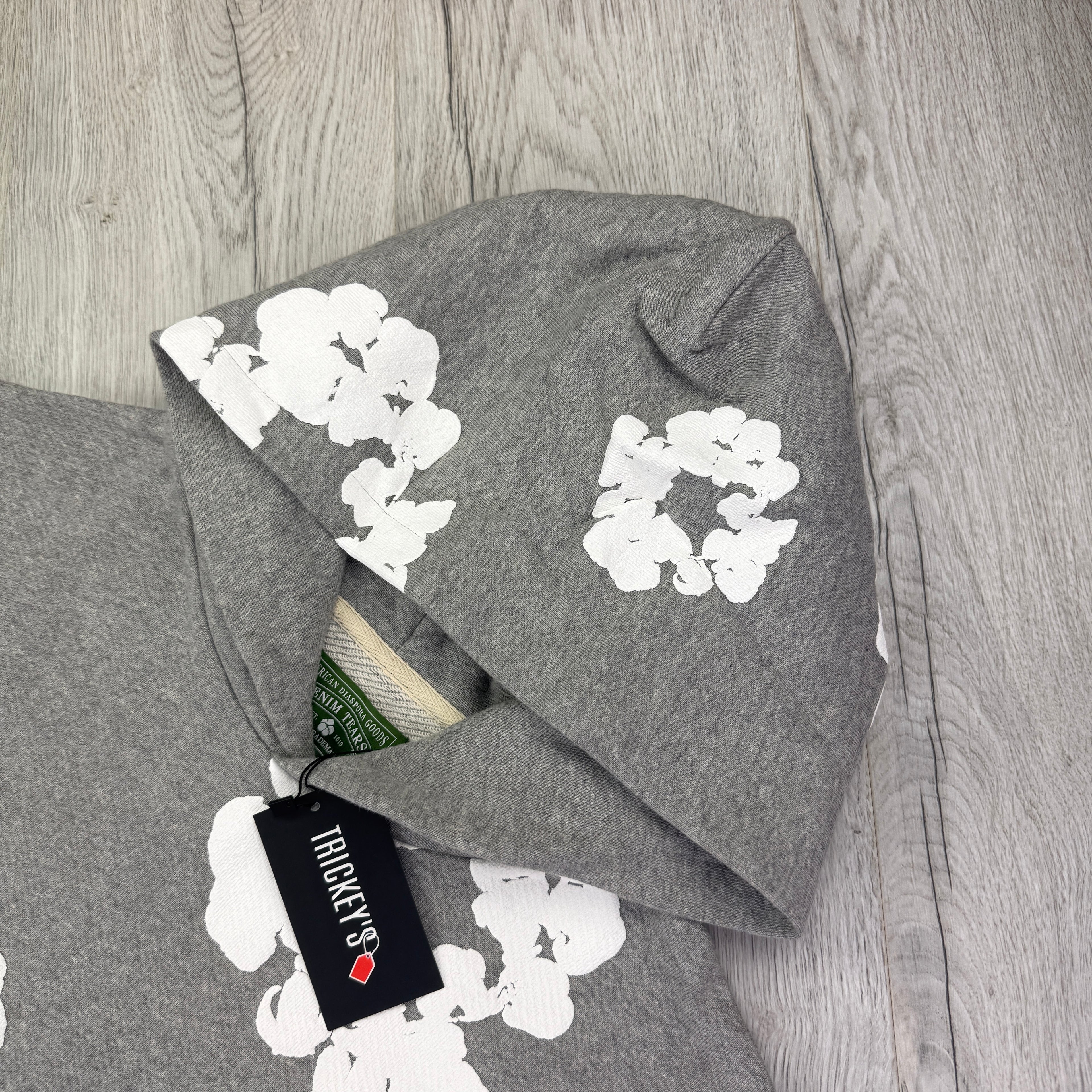 Denim Tears Men’s Grey Cotton Wreath Pullover Hoodie