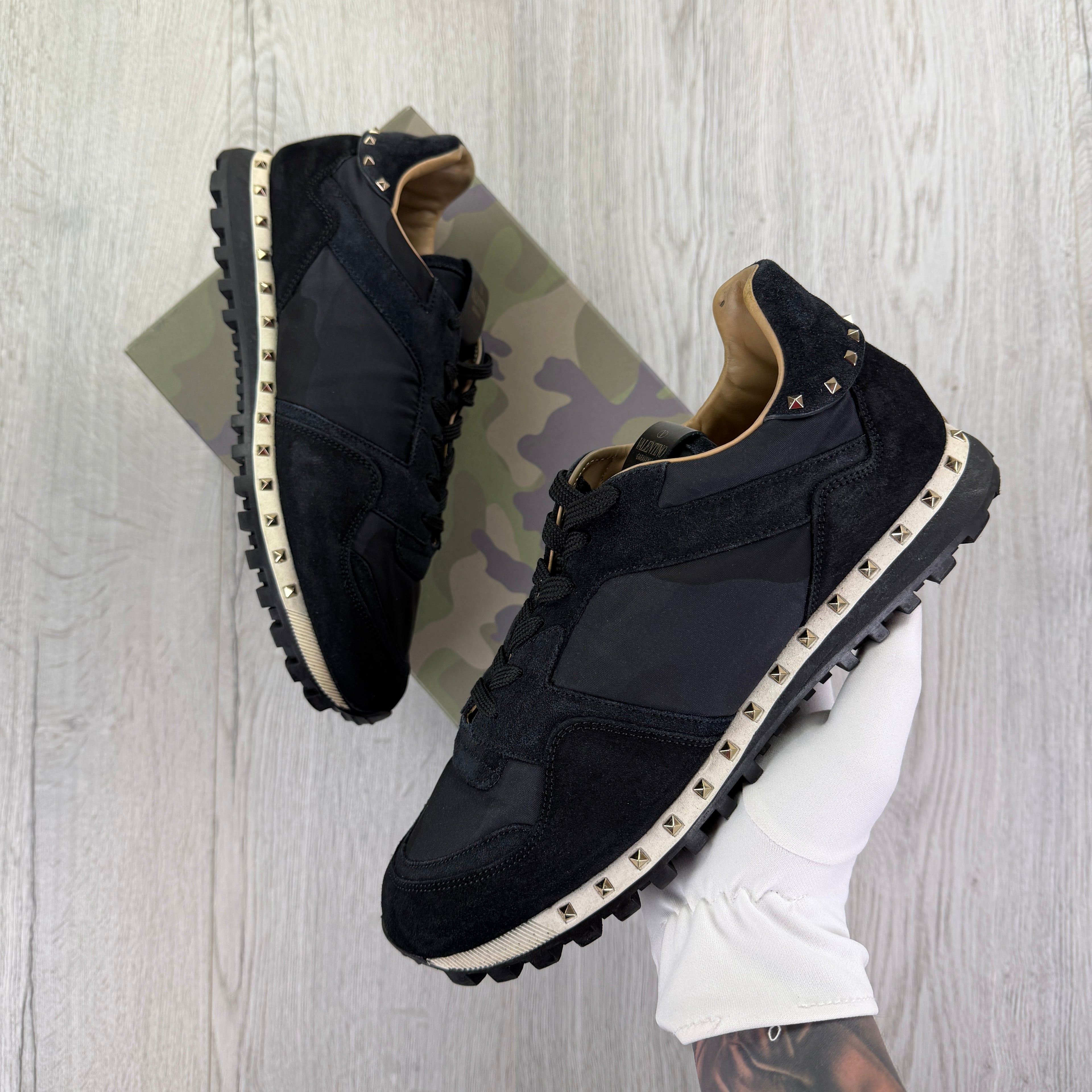 Valentino Men’s Navy Rockstud Trainers - Uk 10