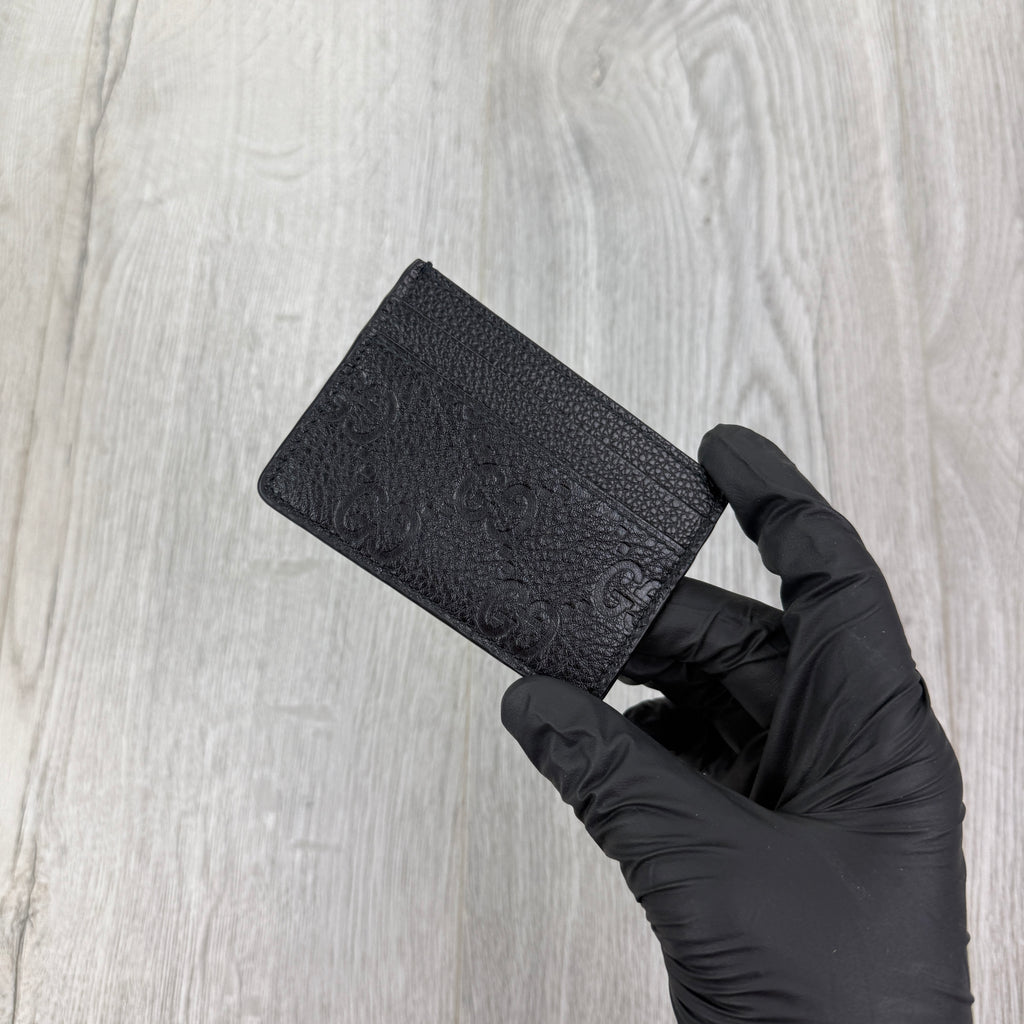 Gucci GG Interlocking Black Canvas Card Holder