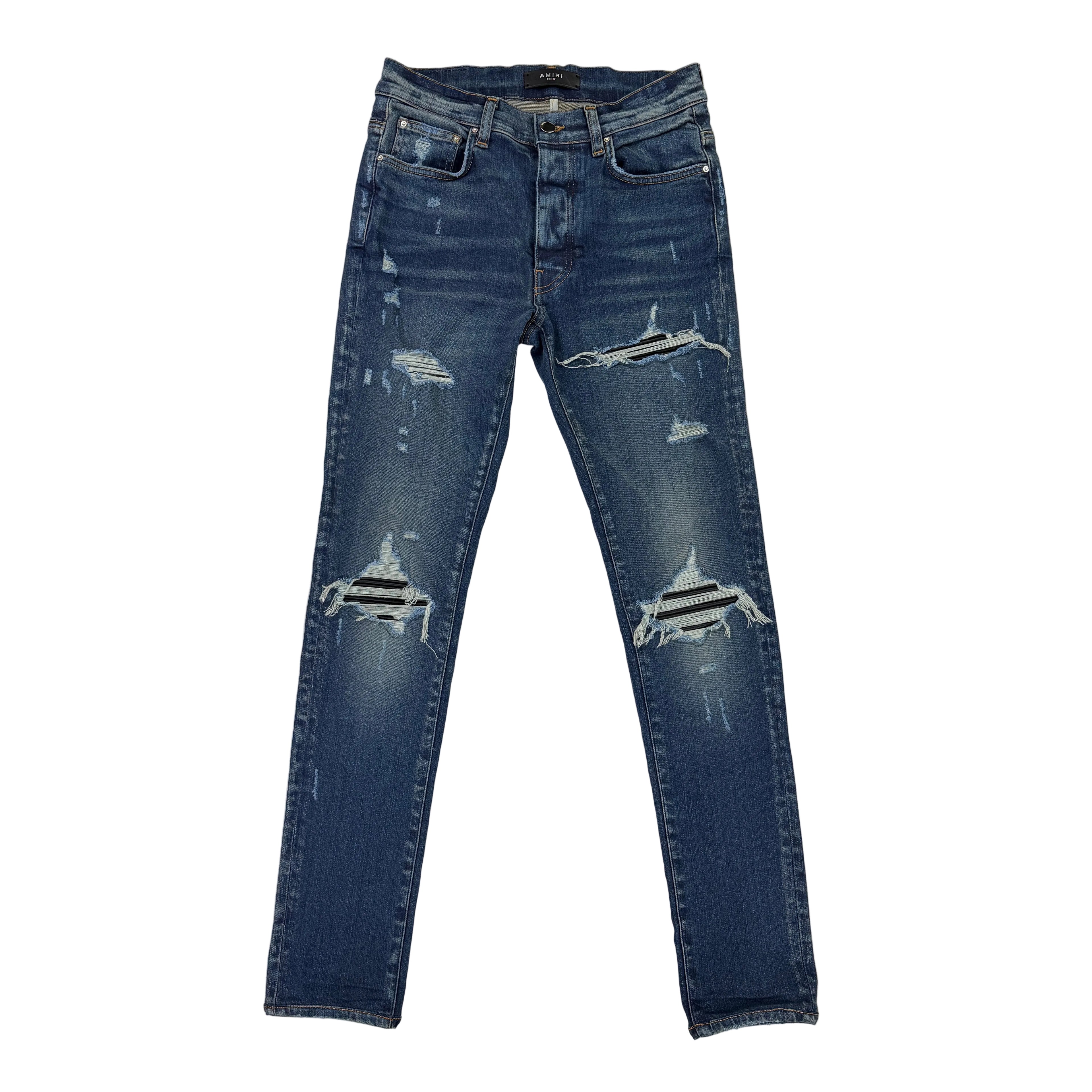 Amiri Men’s MX1 Distressed Blue Jeans - Uk 30