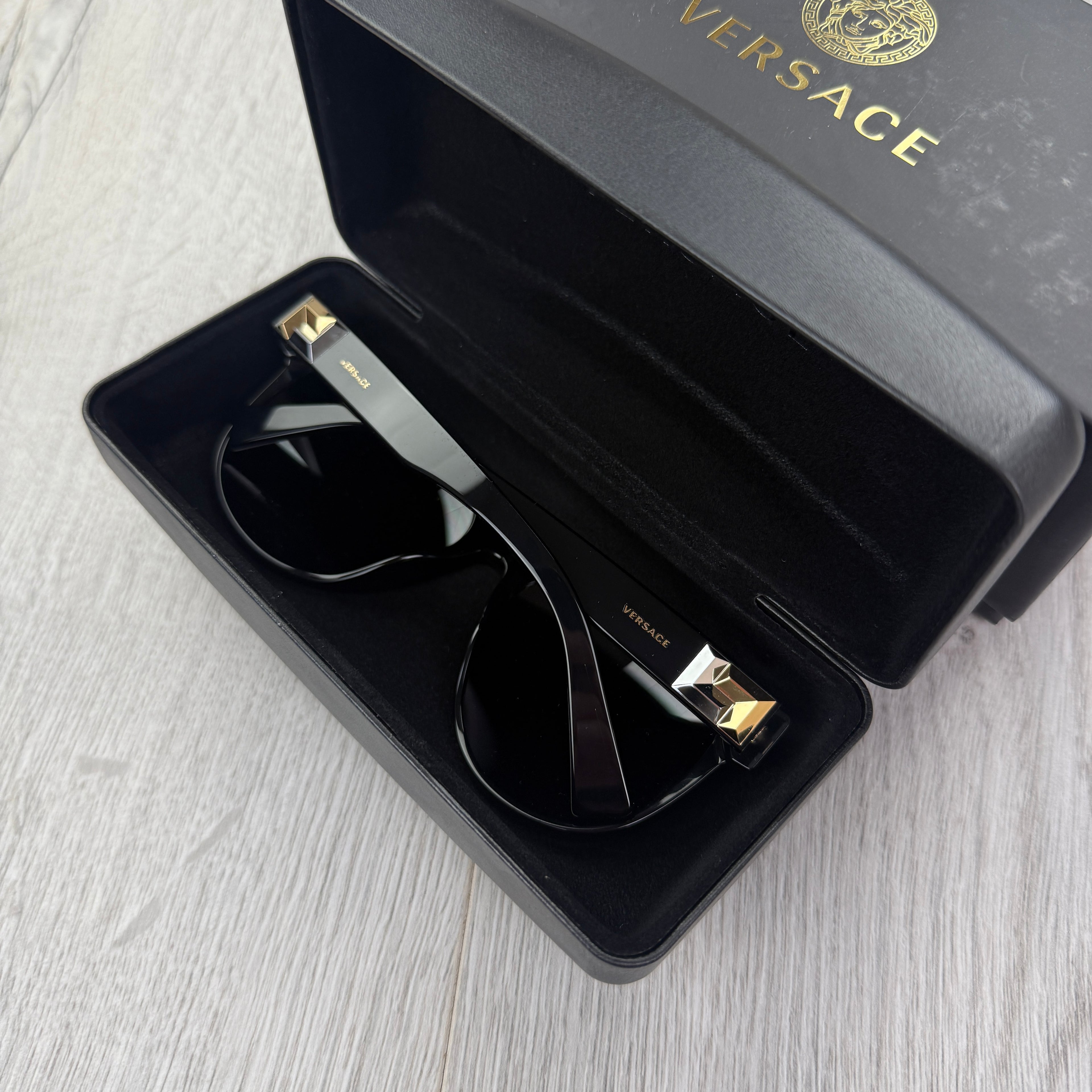 Versace Men’s Black & Gold Sunglasses