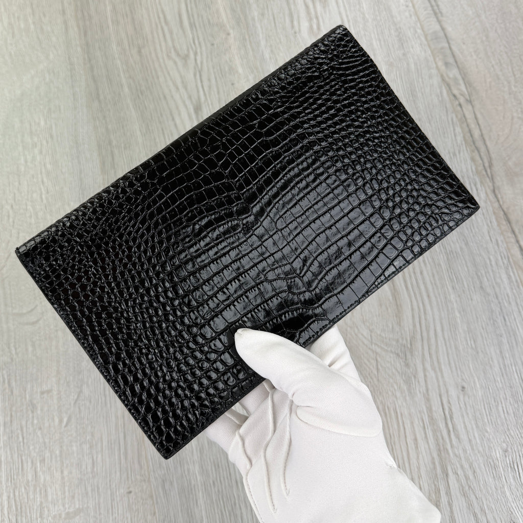 Saint Laurent Women’s Black Crock Clutch Bag