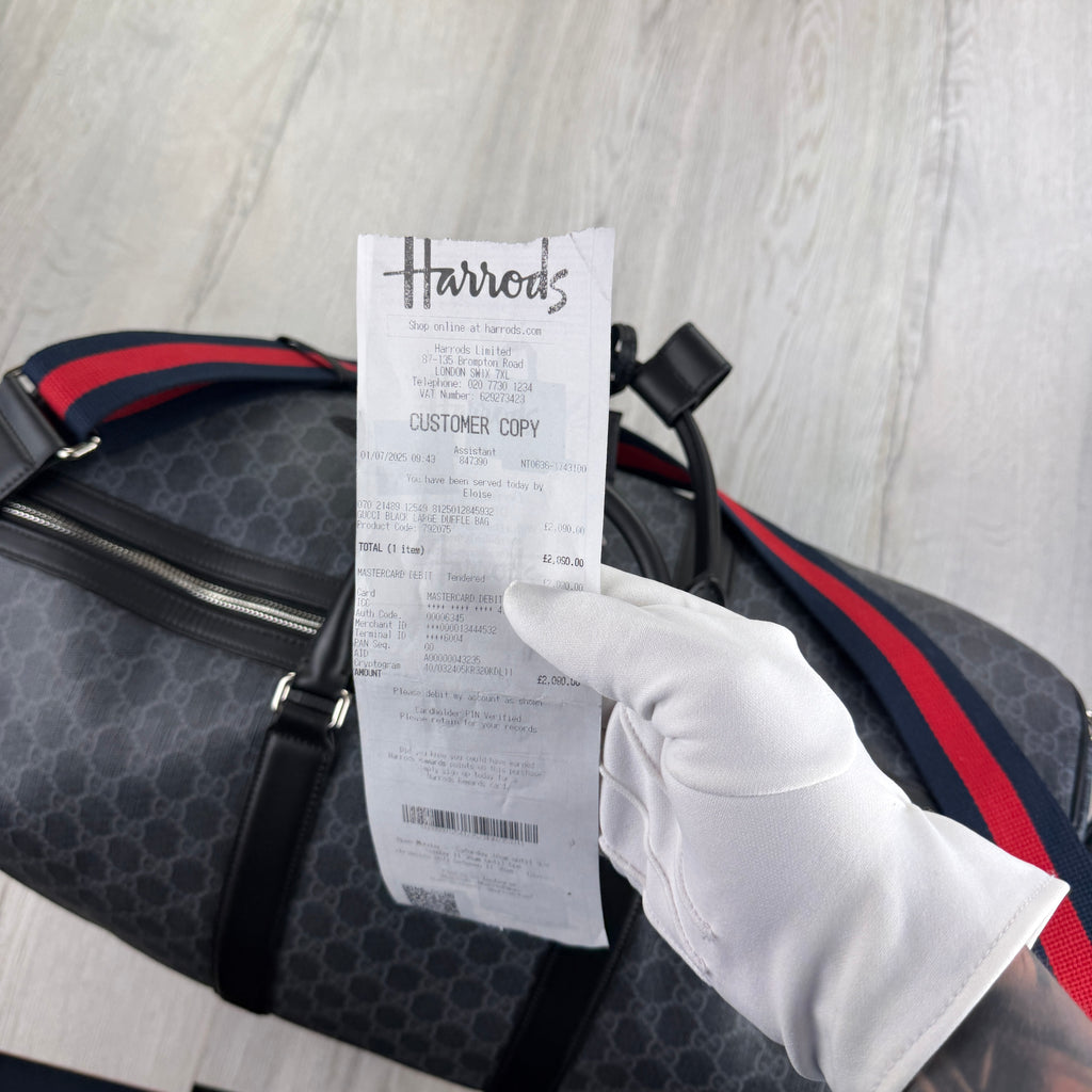 Gucci Mens Large GG Supreme Duffle Bag