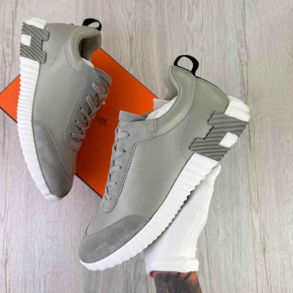 Hermes Men’s Grey Suede Bouncing Sneakers - Uk 11