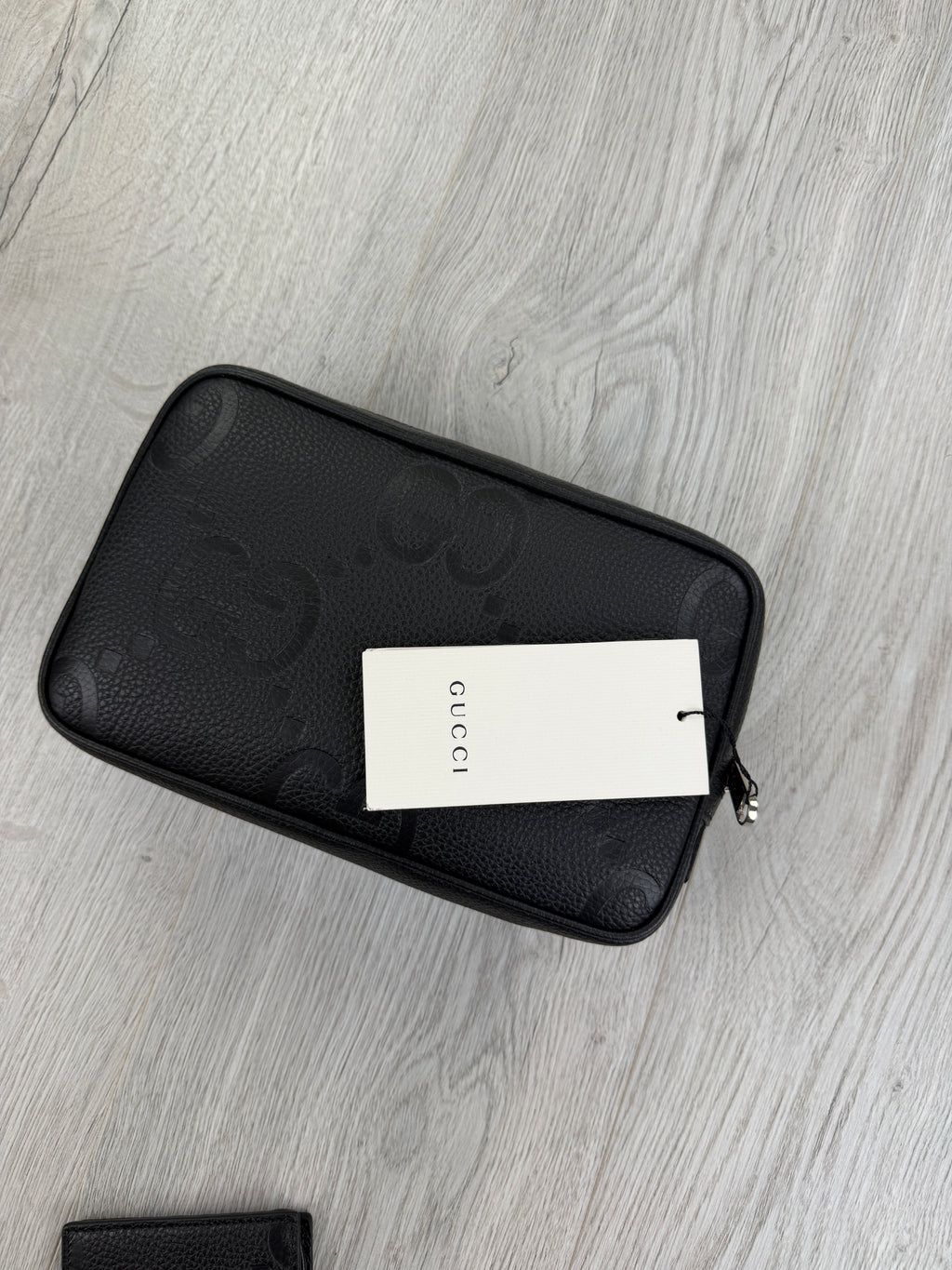 Gucci Jumbo GG Black Leather Travel Bag