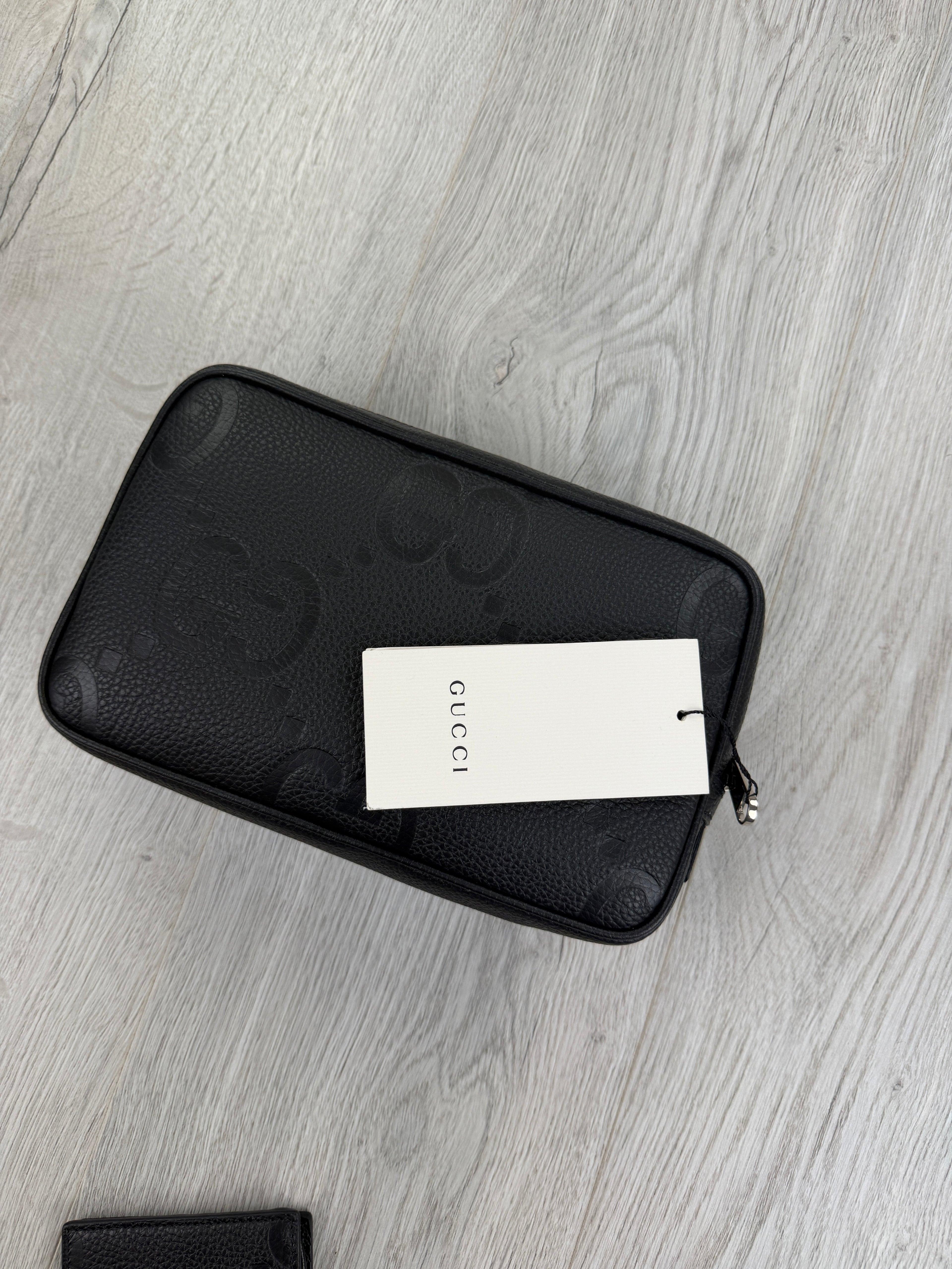 Gucci Jumbo GG Black Leather Travel Bag