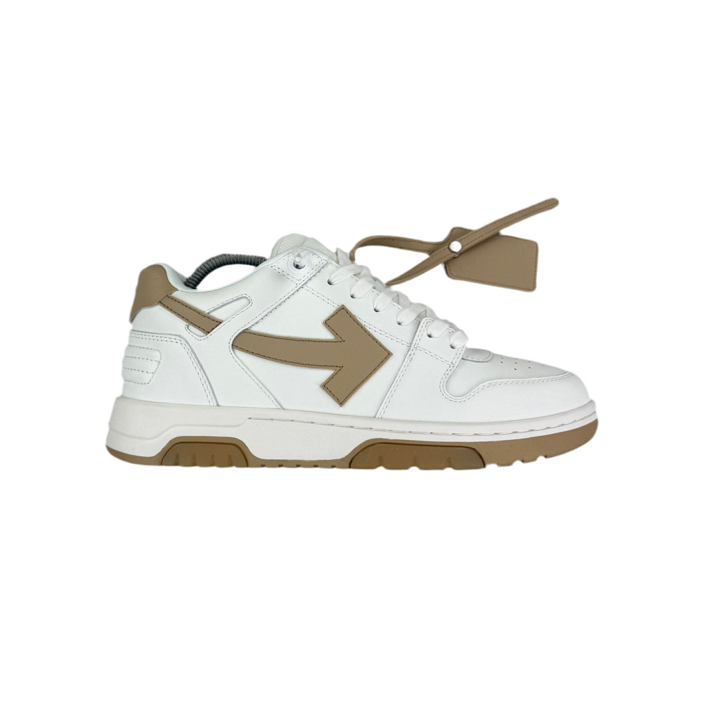 Off White Out Of Office Beige & White Low Trainers - Uk 6