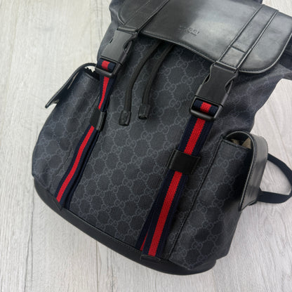 Gucci Black GG Supreme Canvas Sherry Line Backpack