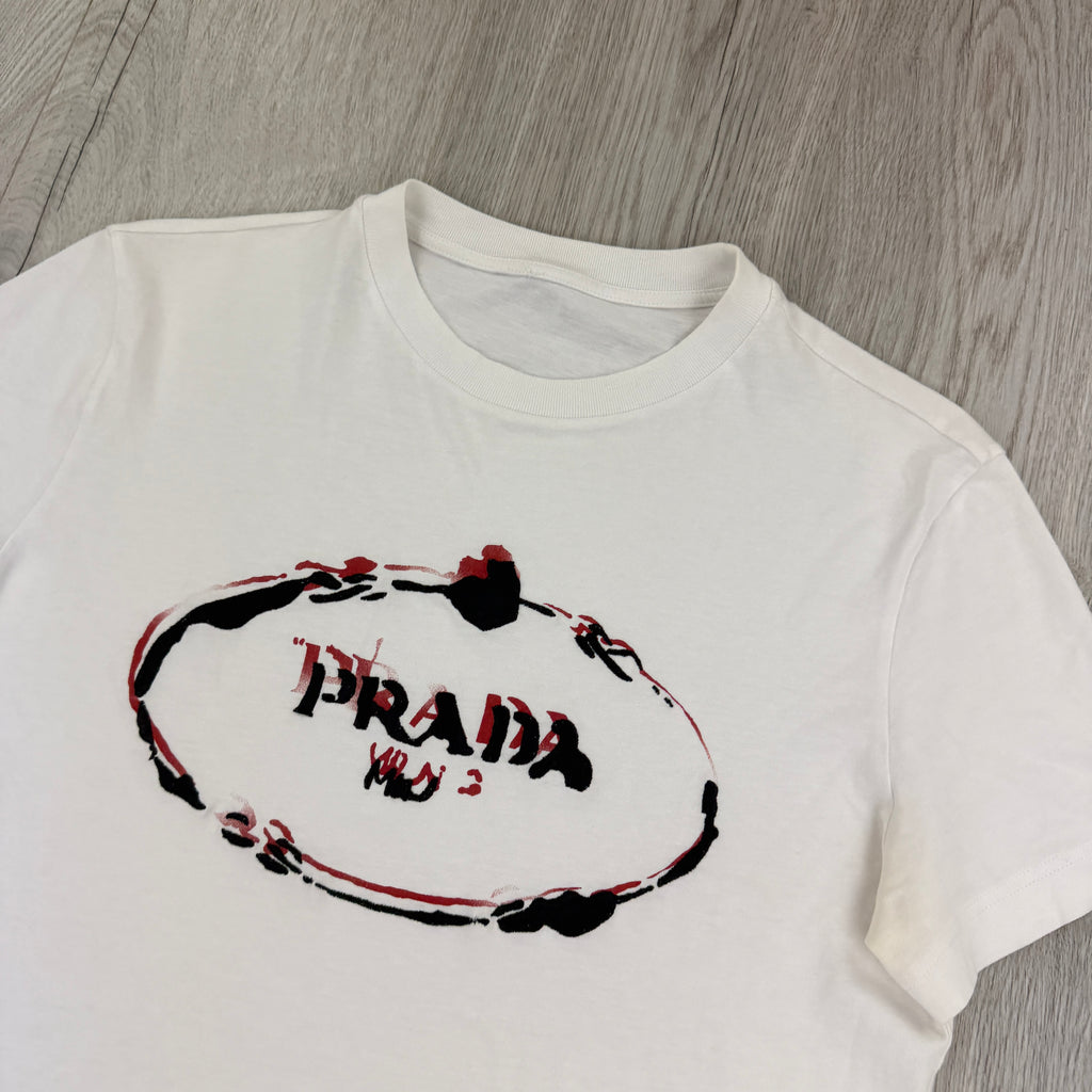 Prada Men’s White T-shirt - Small Slim