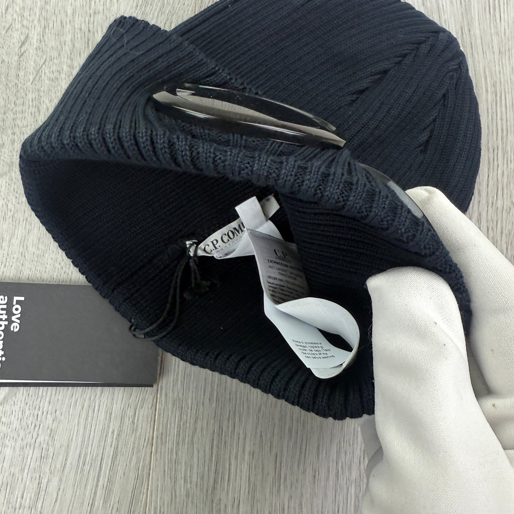 CP Company Men’s Navy Goggle Beanie