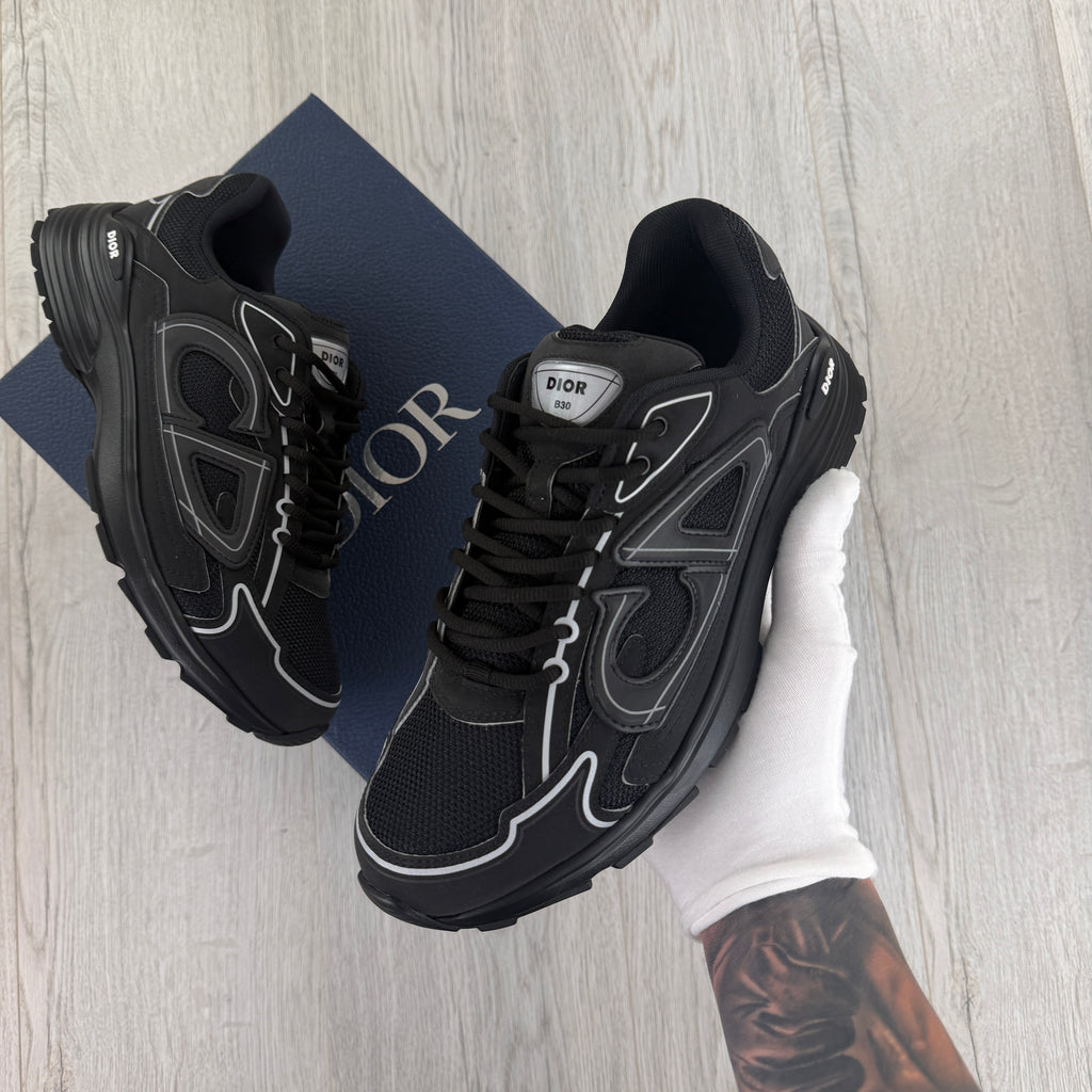 Dior B30 Men’s Triple Black Trainers - 42 (Fit Uk 8)