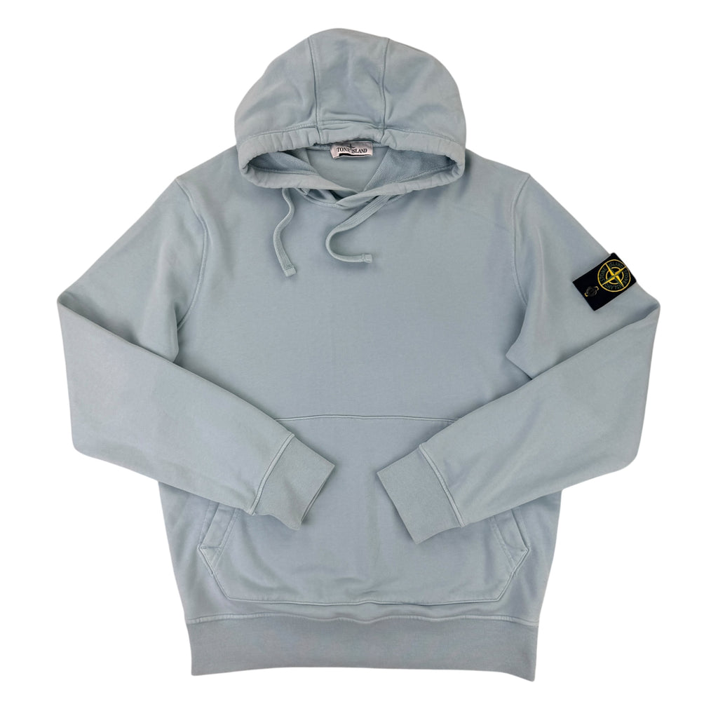 Stone Island Men’s Baby Blue Pullover Hoodie - Large