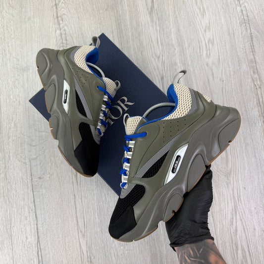 Dior B22 Men’s Khaki & Blue Trainers - 44 (Fit Uk 9/9.5)