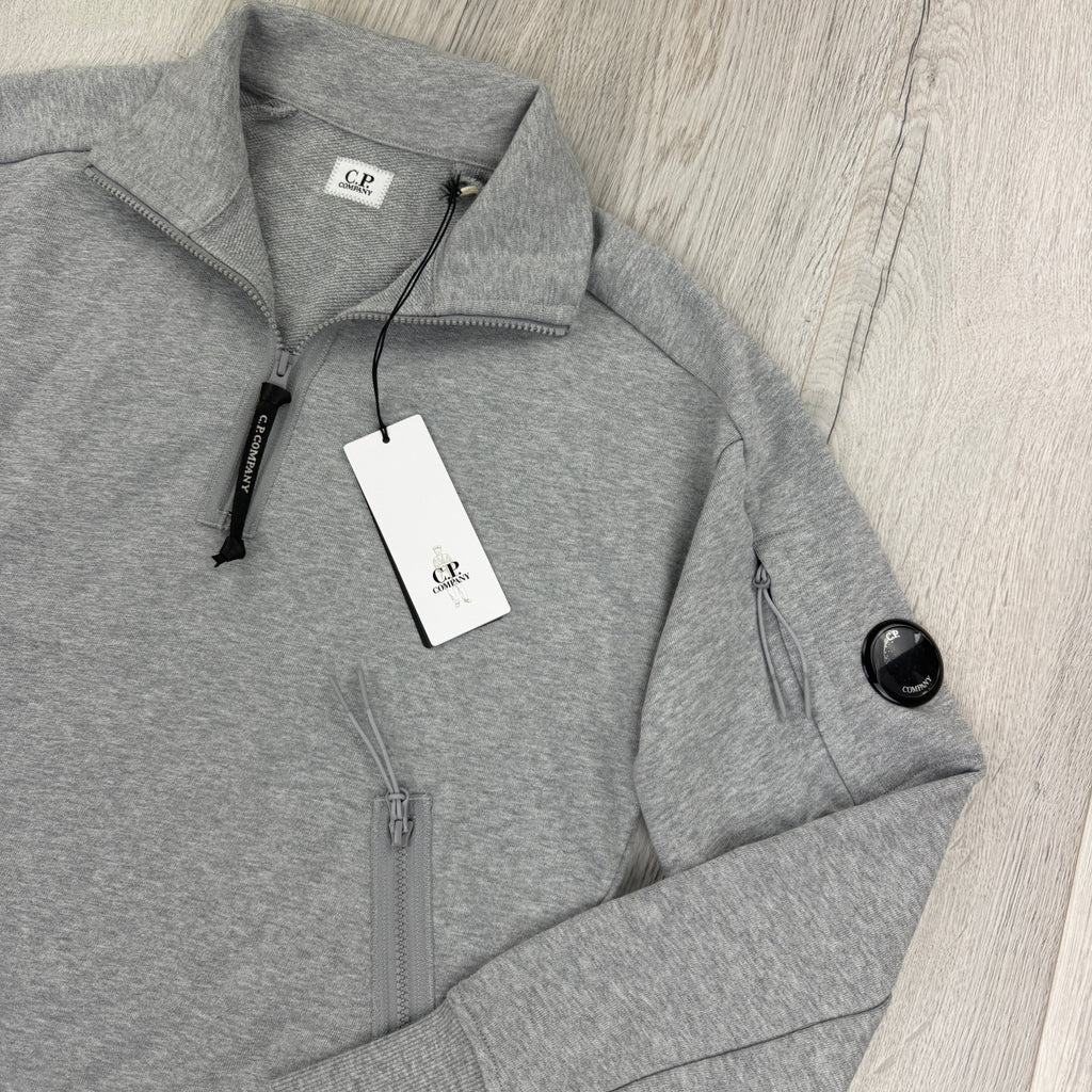 Cp Company Men’s Grey 1/4 Zip Sweatshirt