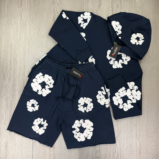 Denim Tears Men’s Navy Shorts & Hoodie Set