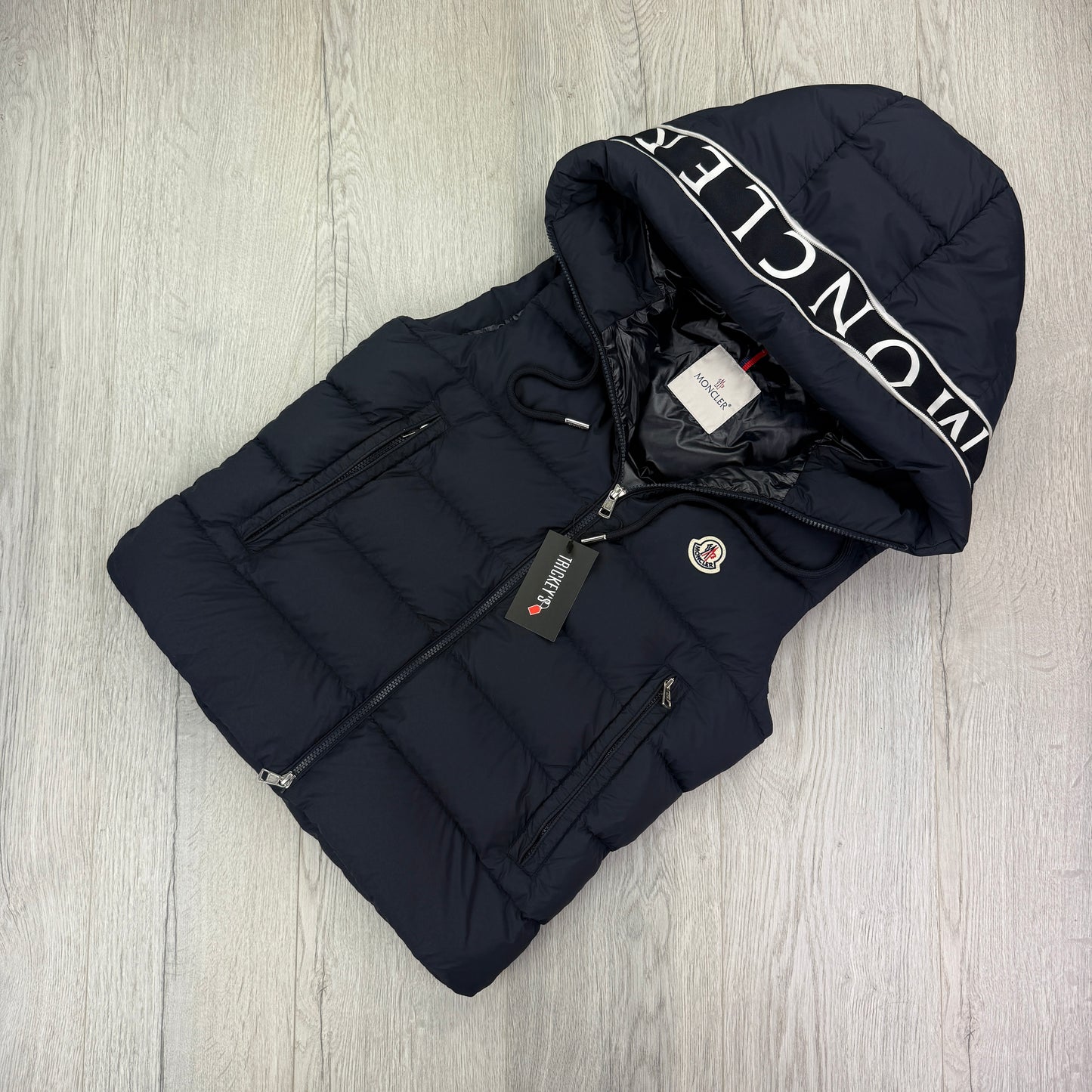 Moncler Men’s Navy Cardamine Hooded Gilet - Size 1