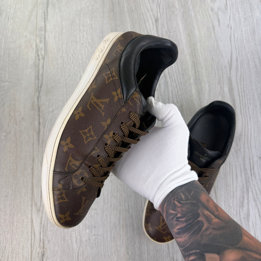 Louis Vuitton Men’s Brown Monogram Low Leather Sneakers - Uk 9
