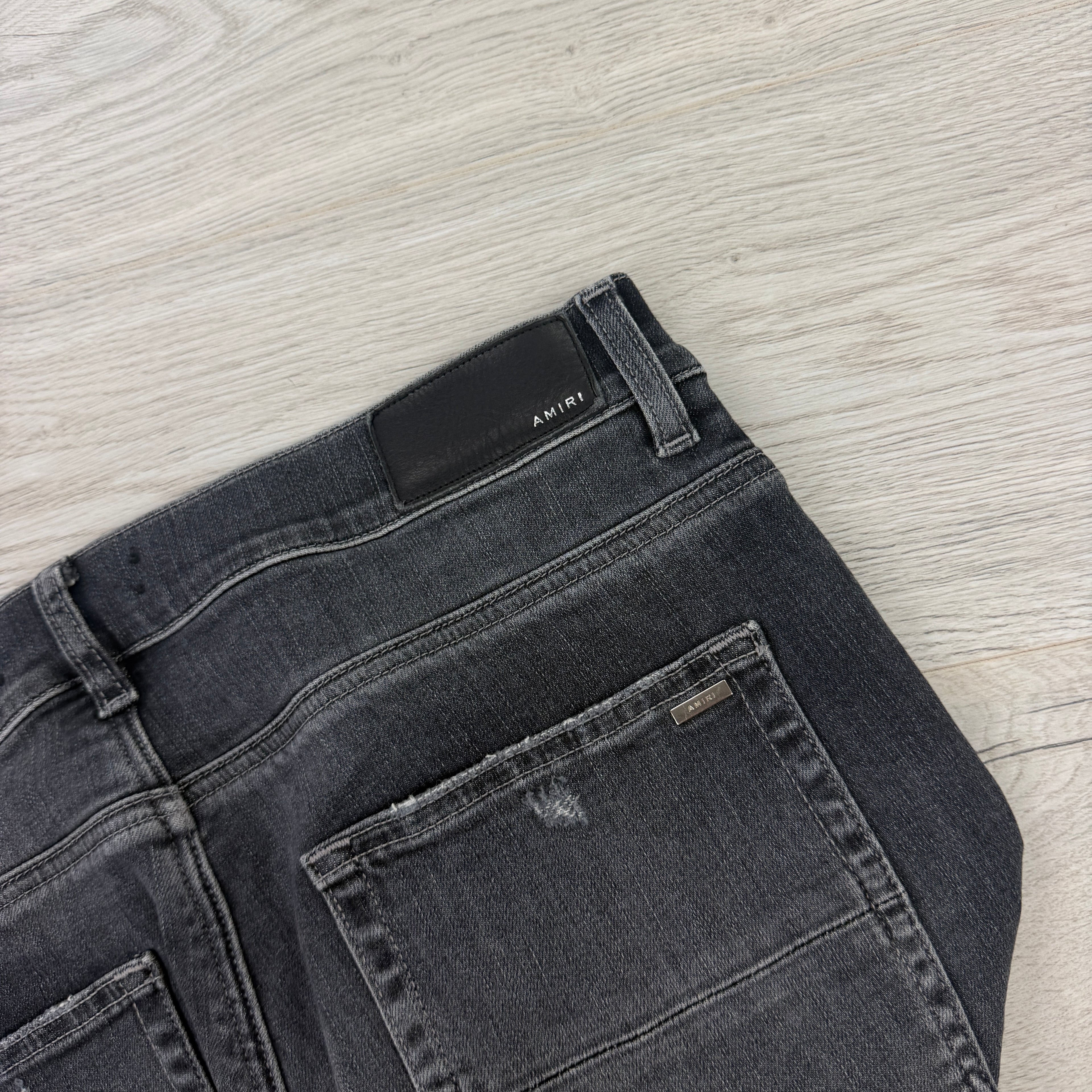 Amiri Men’s MX1 Aged Black Distressed Jeans - Uk 36