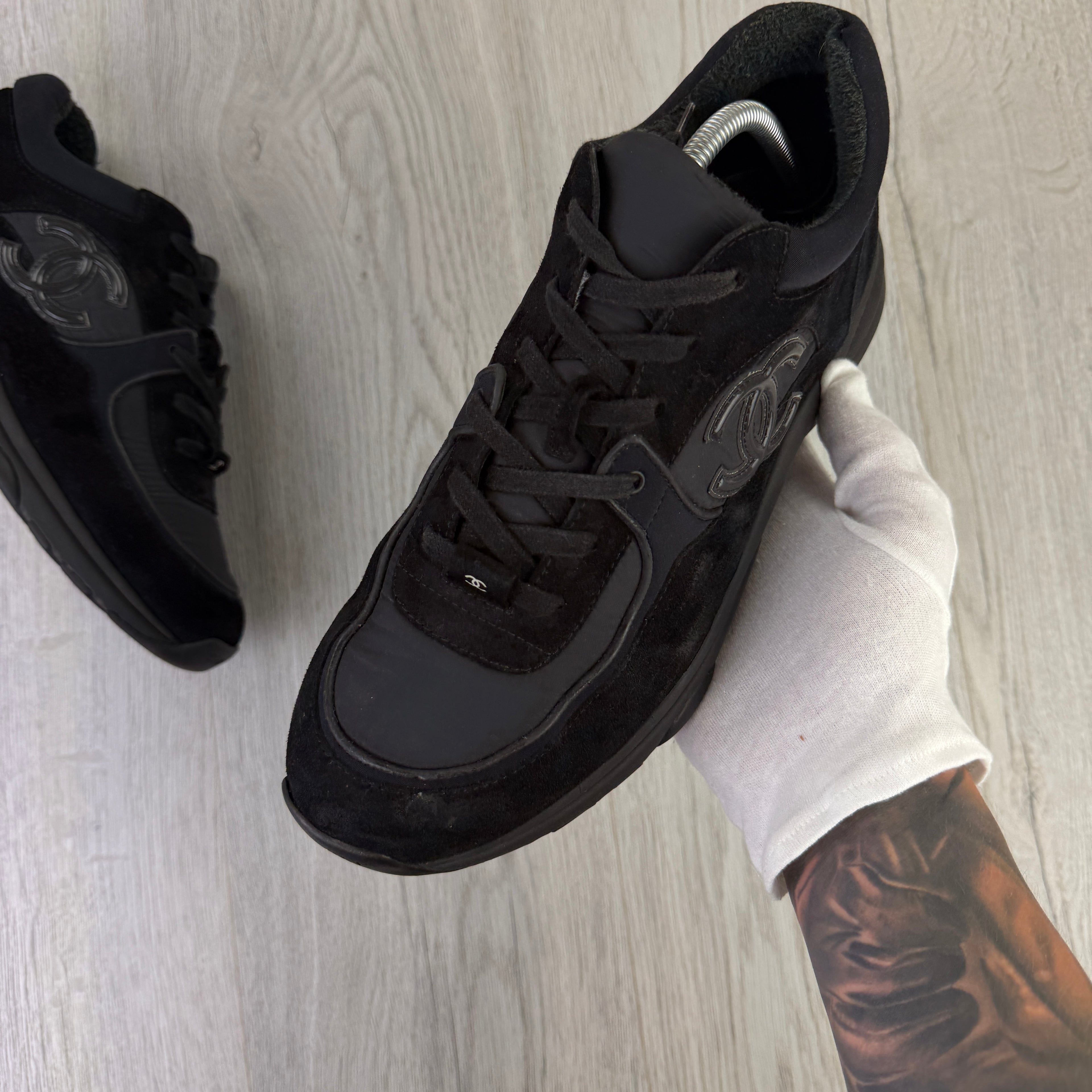 Chanel Men’s Black CC Runners - Uk 11